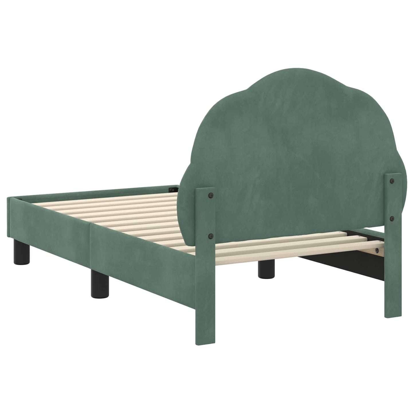 Gyerekágy keret fejtámlával Tengeri Zöld 70 x 140 cm Bársony