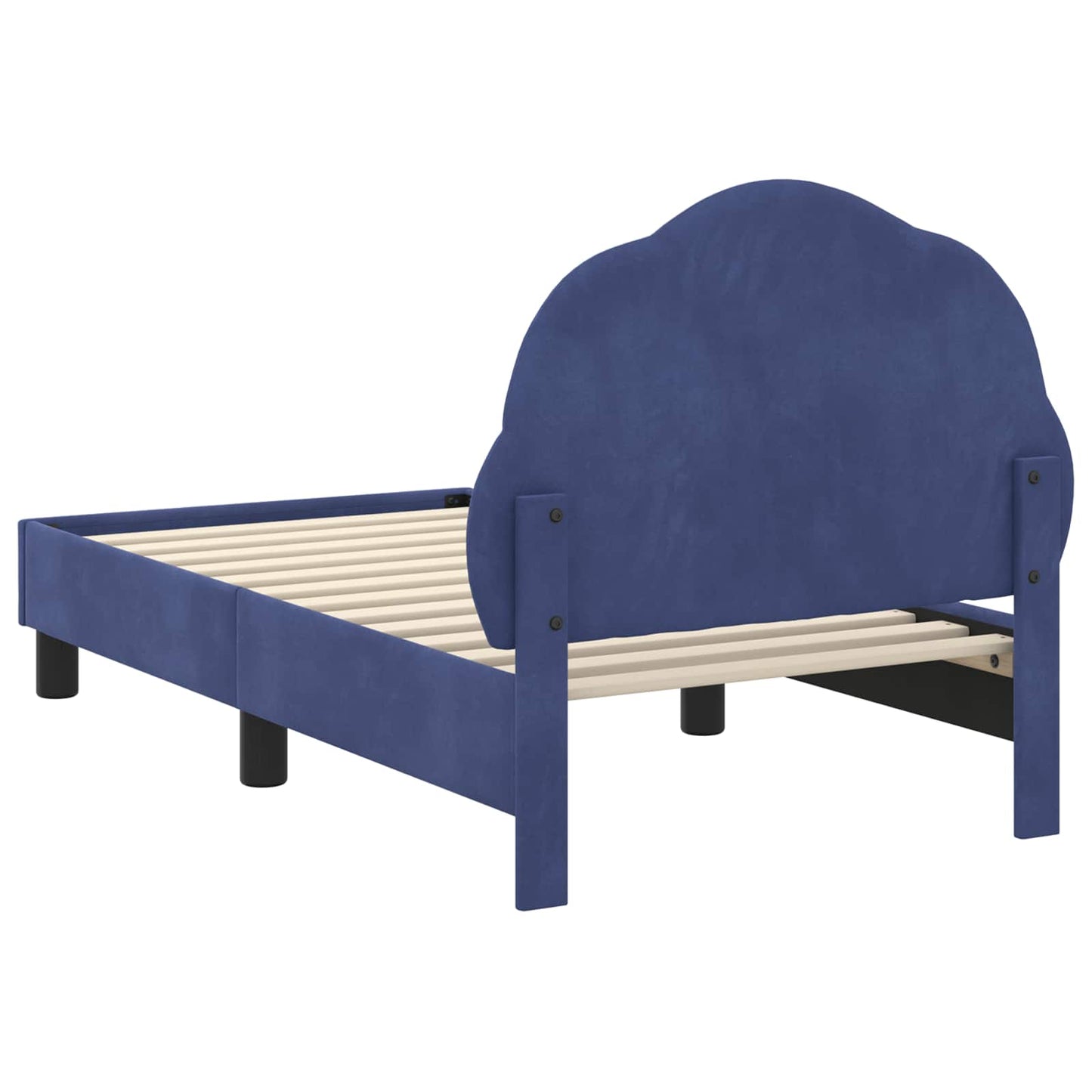 Gyerekágy keret fejtámlával Rendőrségi kék 70 x 140 cm Bársony