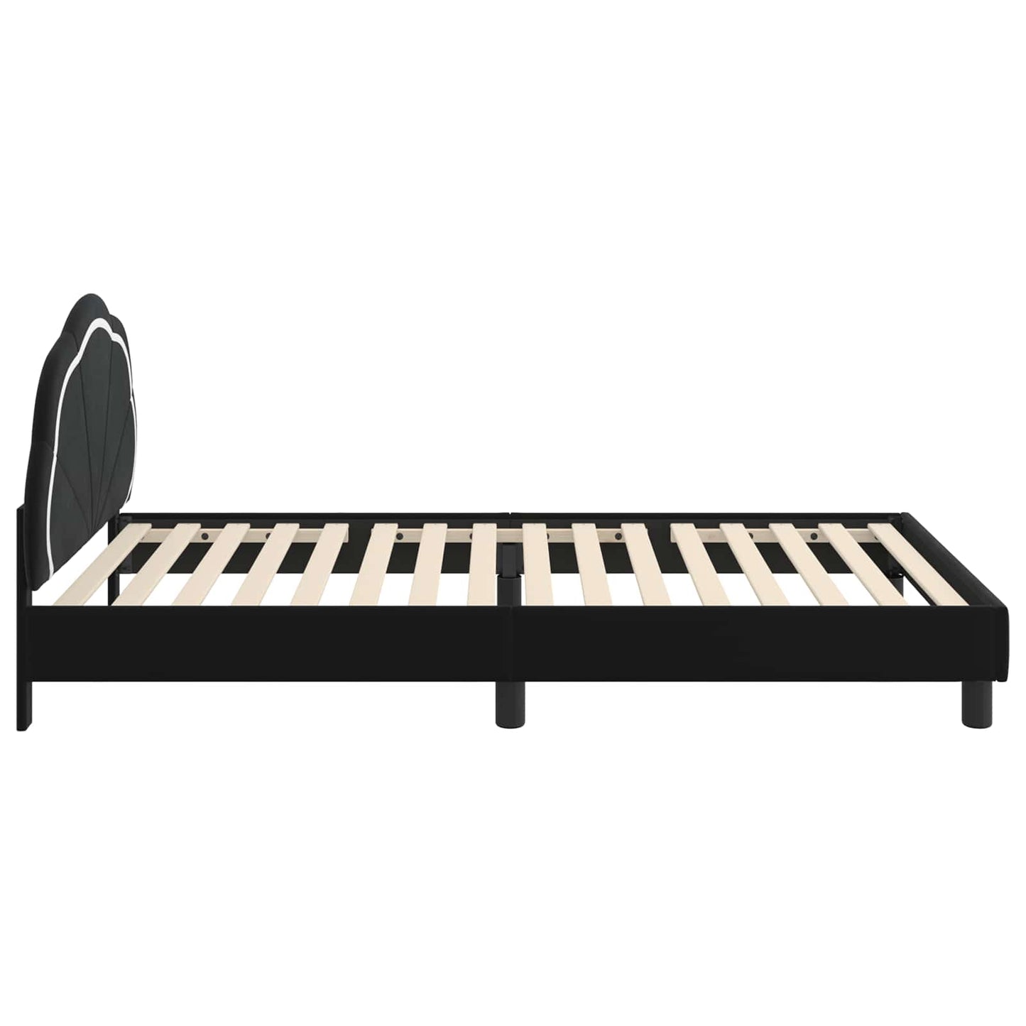 Gyerekágy kerettel fejtámlával Fekete 90 x 190 cm Bársony