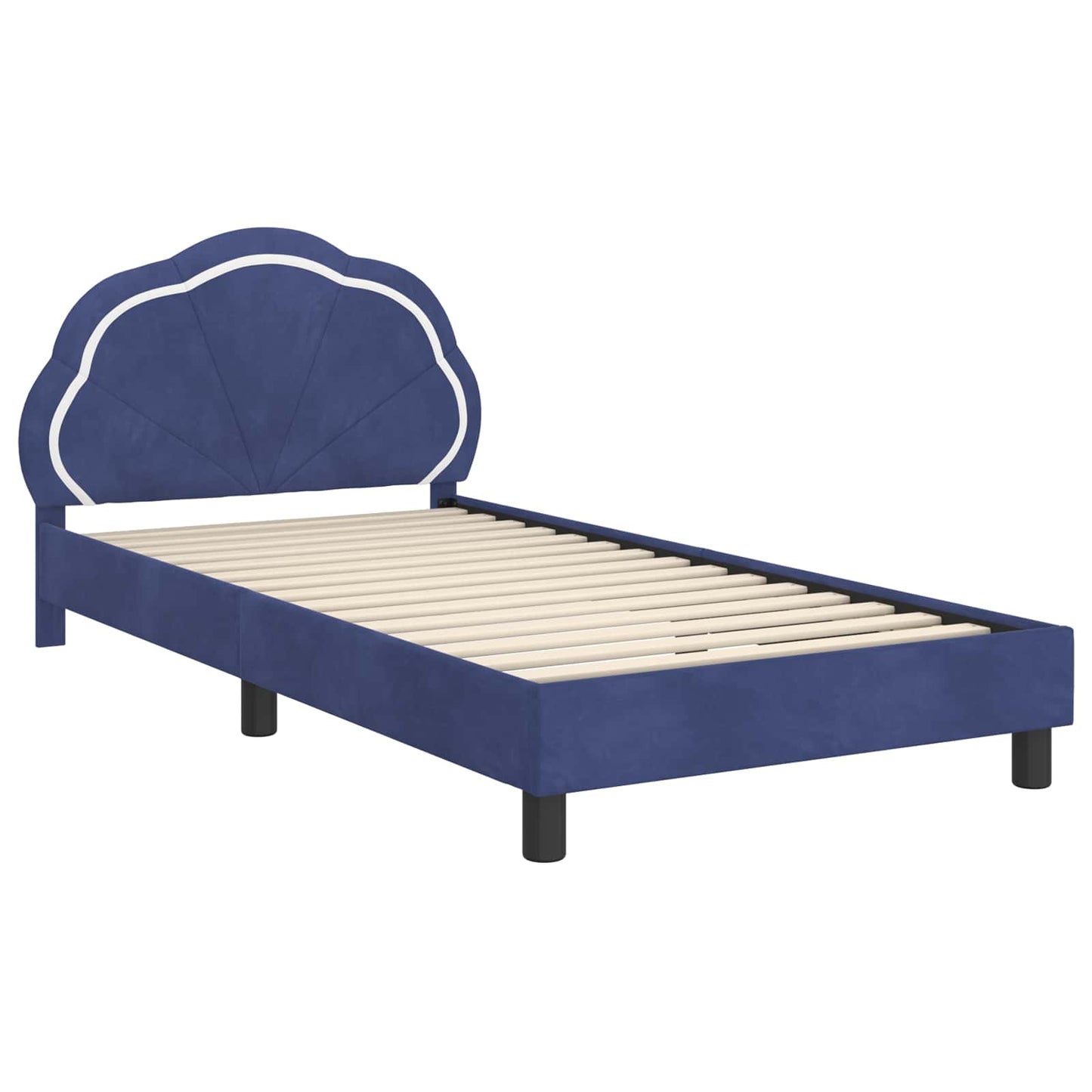 Gyerekágy kerettel Rendőrségi kék 90 x 200 cm Bársony