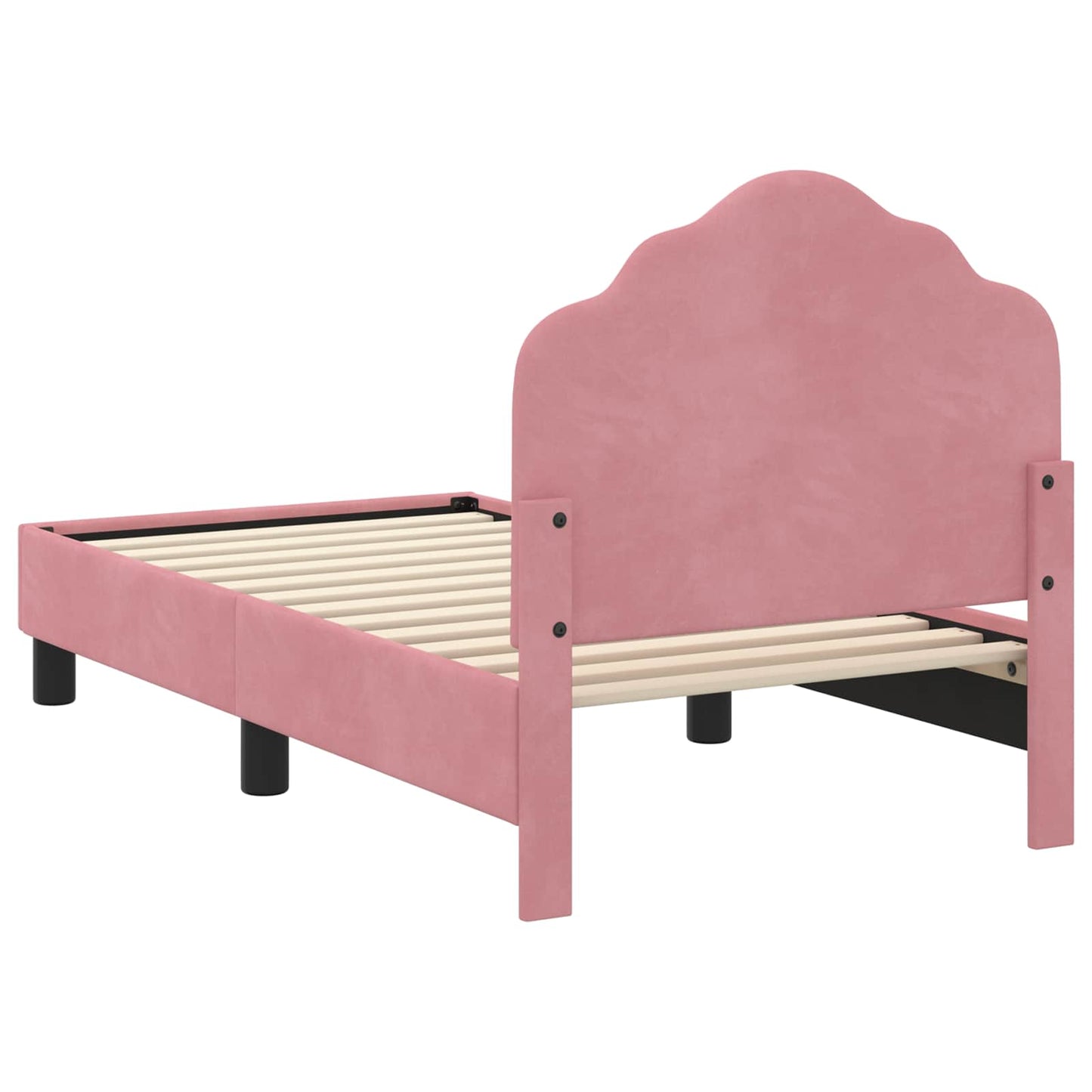 Gyerekágy keret fejtámlával Rózsaszín 70 x 140 cm Bársony