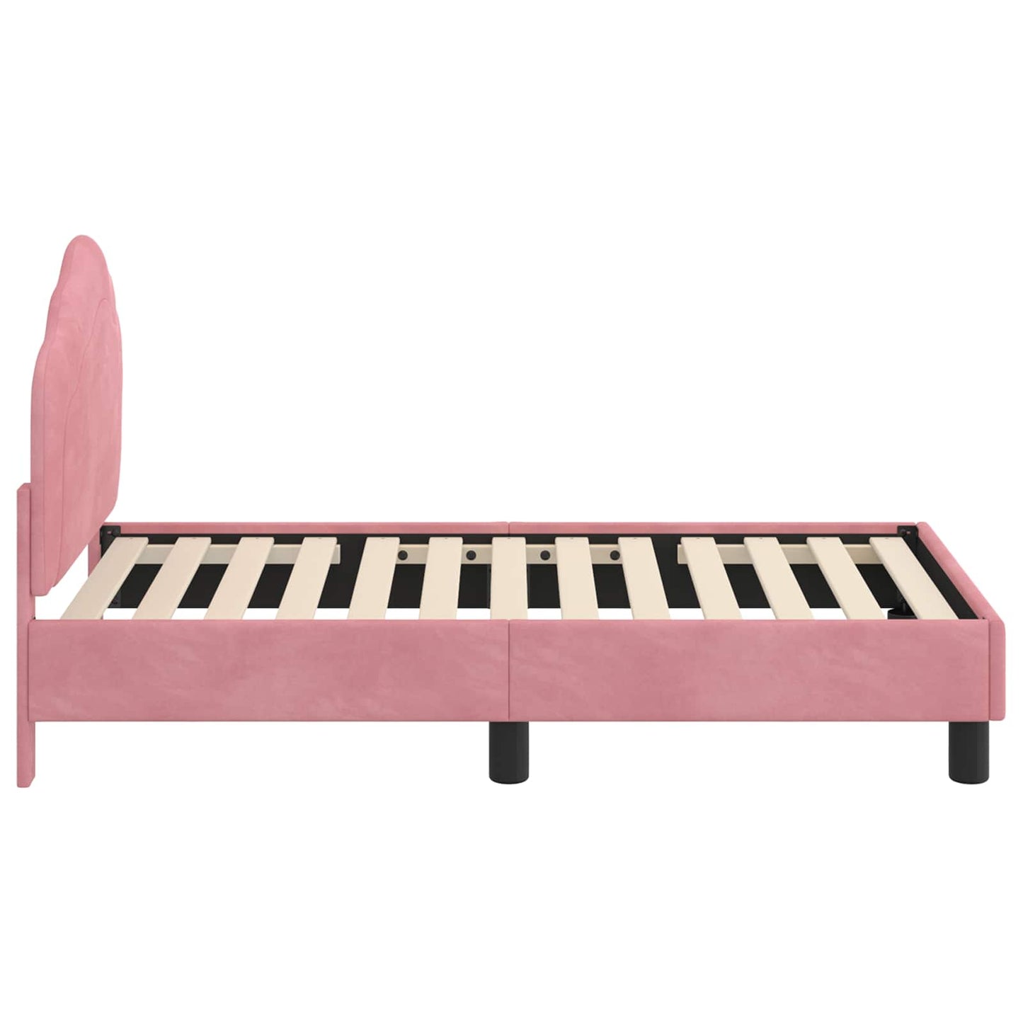 Gyerekágy keret fejtámlával Rózsaszín 70 x 140 cm Bársony