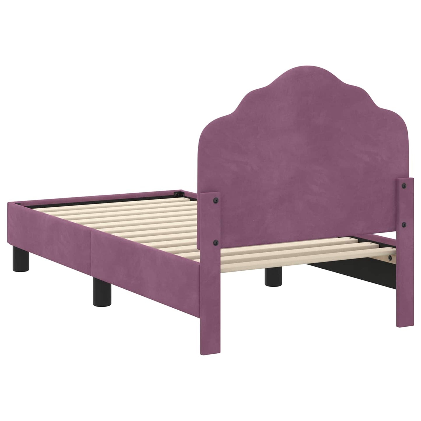 Gyerekágy keret fejtámlával Lila 70 x 140 cm Bársony