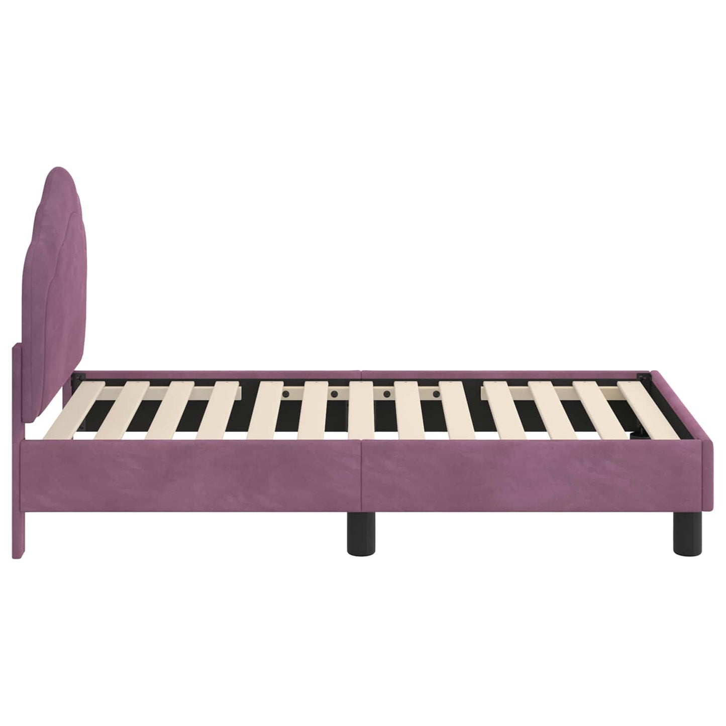 Gyerekágy keret fejtámlával Lila 70 x 140 cm Bársony