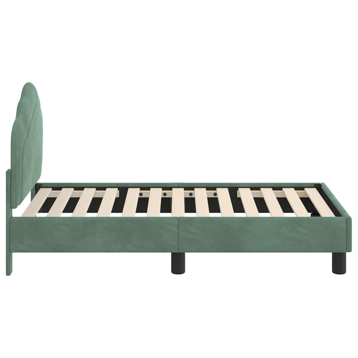 Gyerekágy keret fejtámlával Tengeri Zöld 70 x 140 cm Bársony