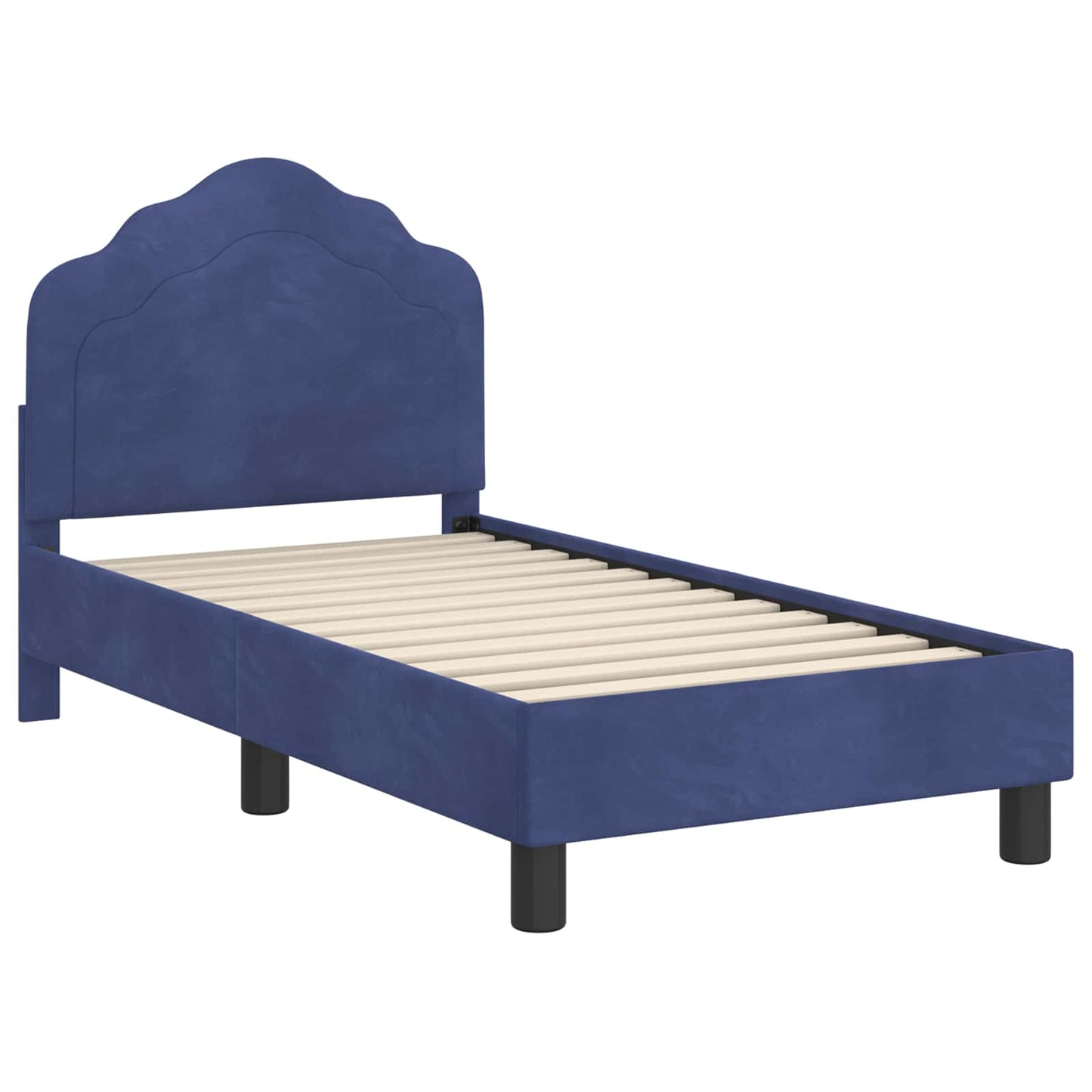 Gyerekágy keret fejtámlával Rendőrségi kék 70 x 140 cm Bársony
