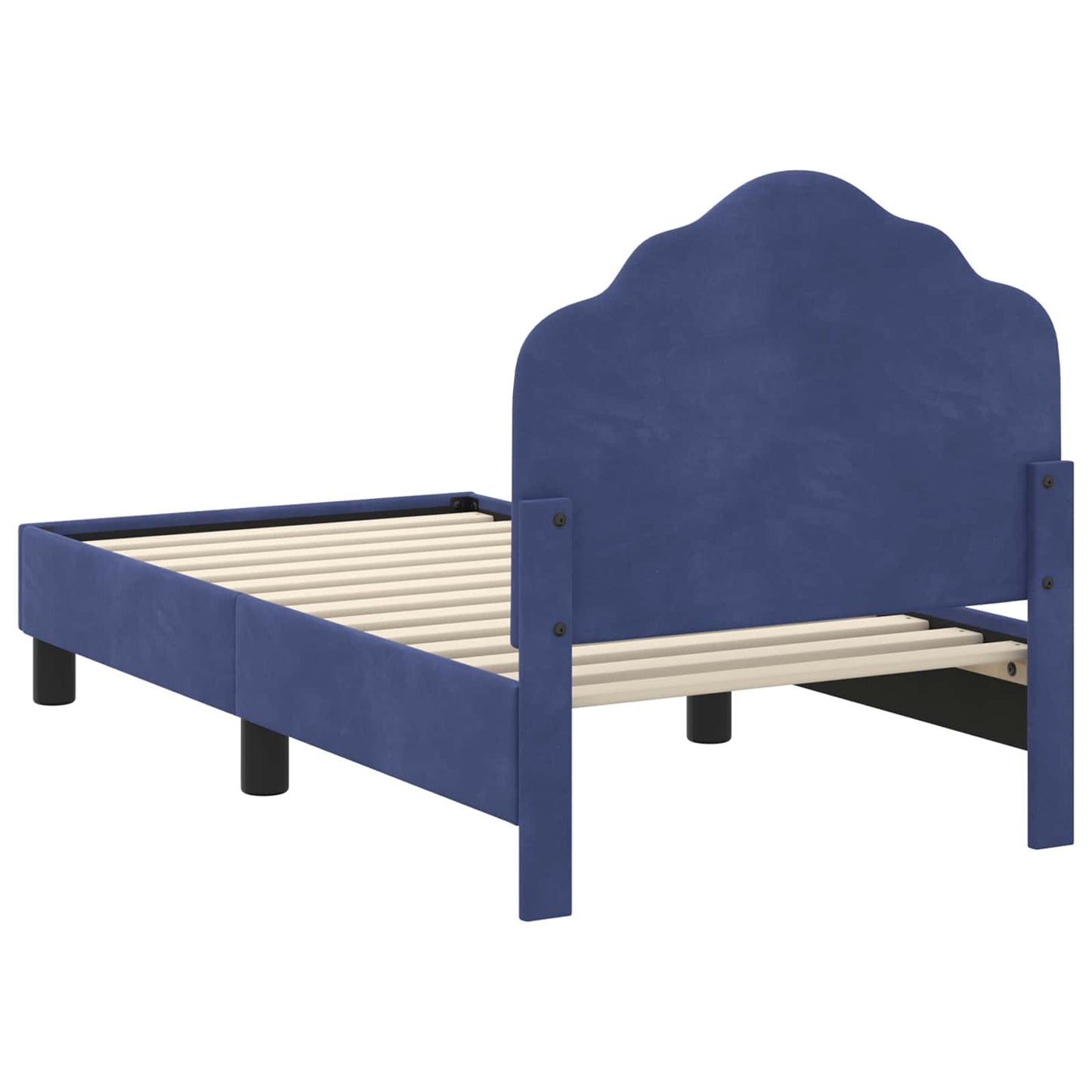 Gyerekágy keret fejtámlával Rendőrségi kék 70 x 140 cm Bársony