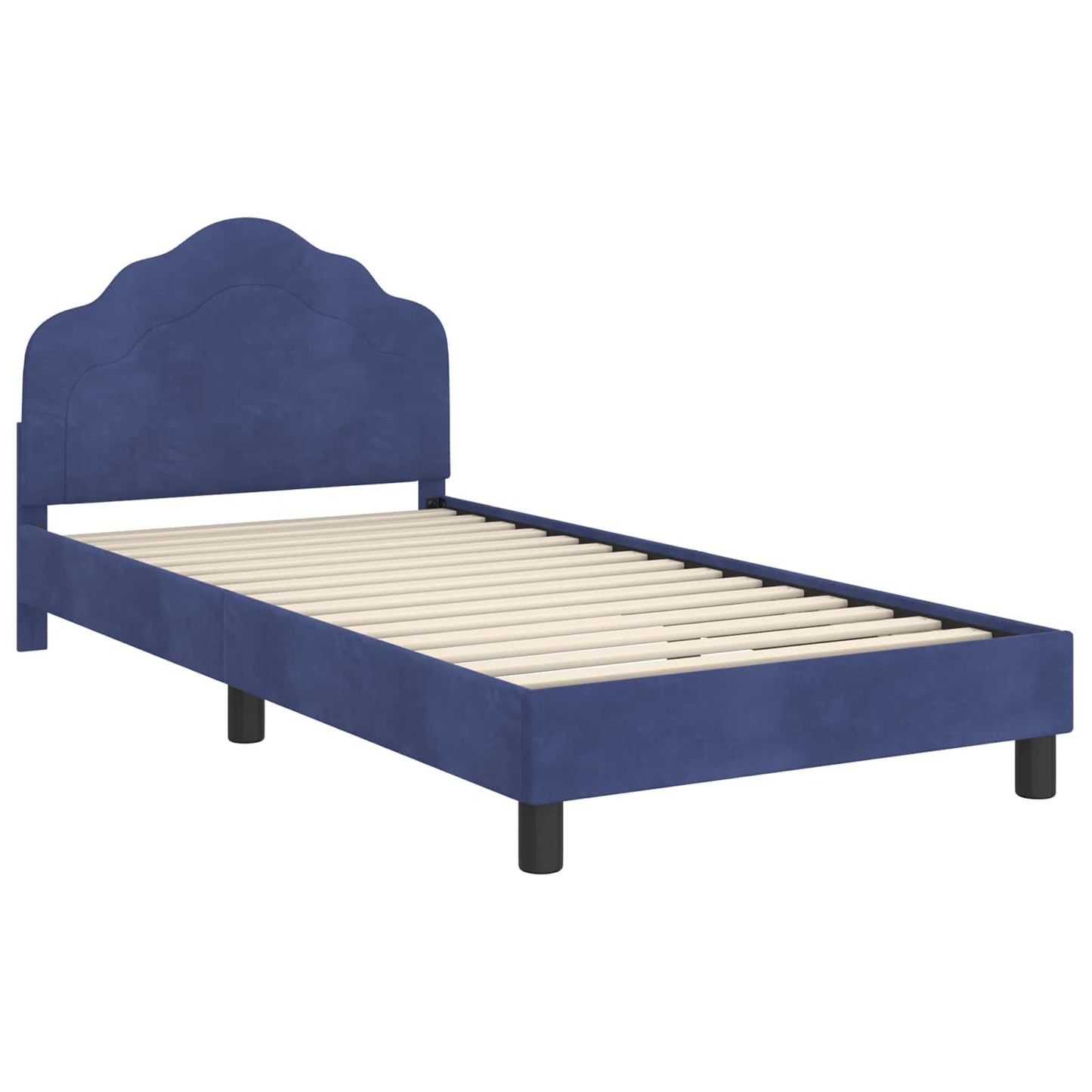 Gyerekágy kerettel Rendőrségi kék 80 x 200 cm Bársony