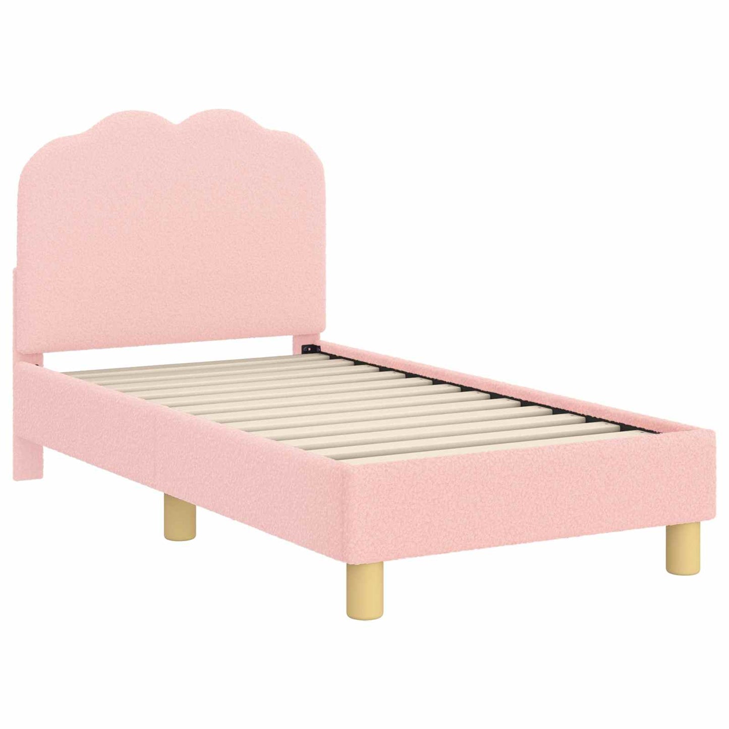 Gyerekágy keret fejtámlával Rózsaszín 70 x 140 cm Bouclé