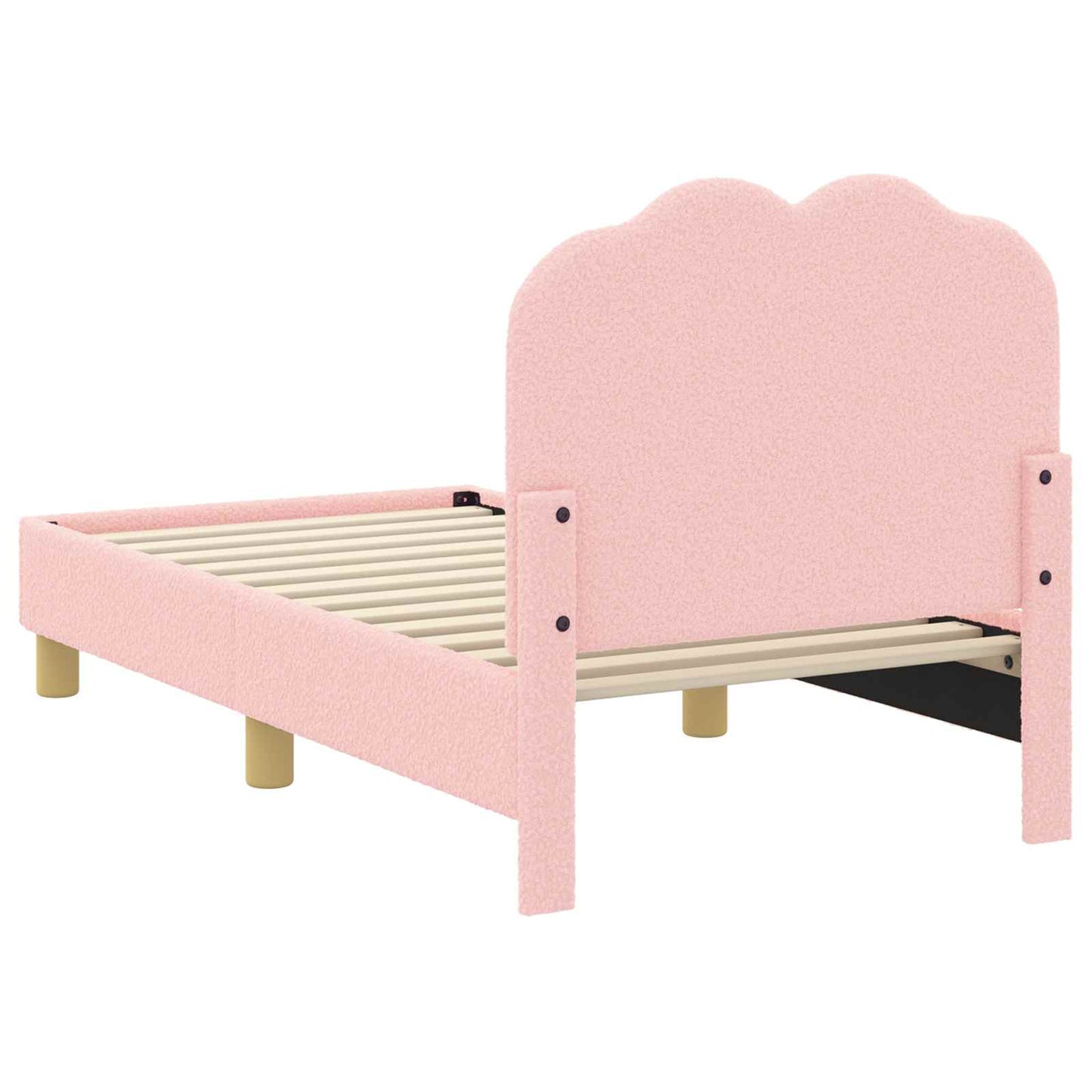 Gyerekágy keret fejtámlával Rózsaszín 70 x 140 cm Bouclé