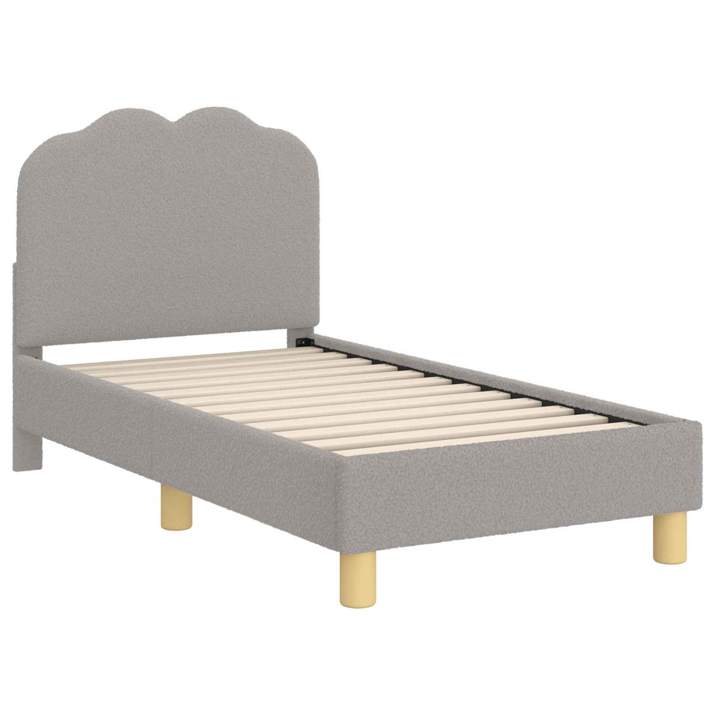 Gyerekágy keret fejtámlával Világosszürke 70 x 140 cm Bouclé