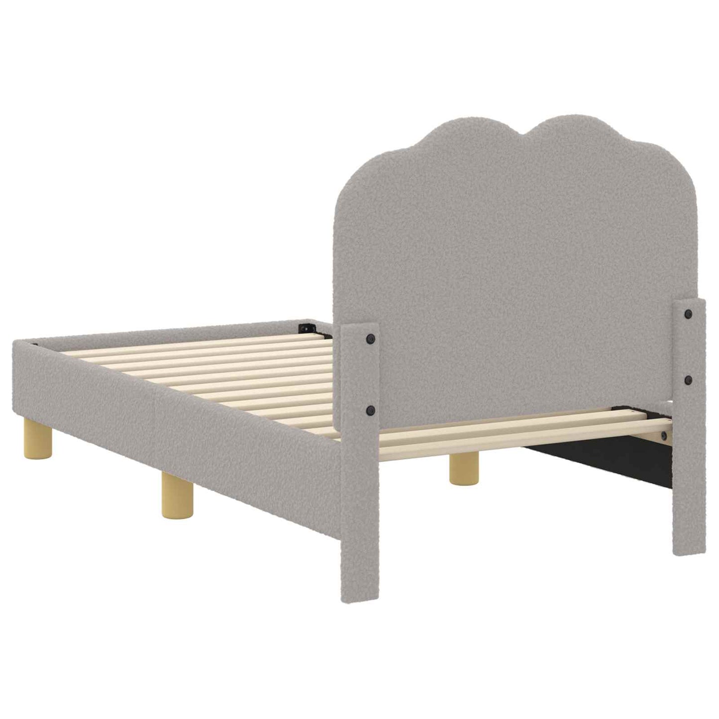 Gyerekágy keret fejtámlával Világosszürke 70 x 140 cm Bouclé