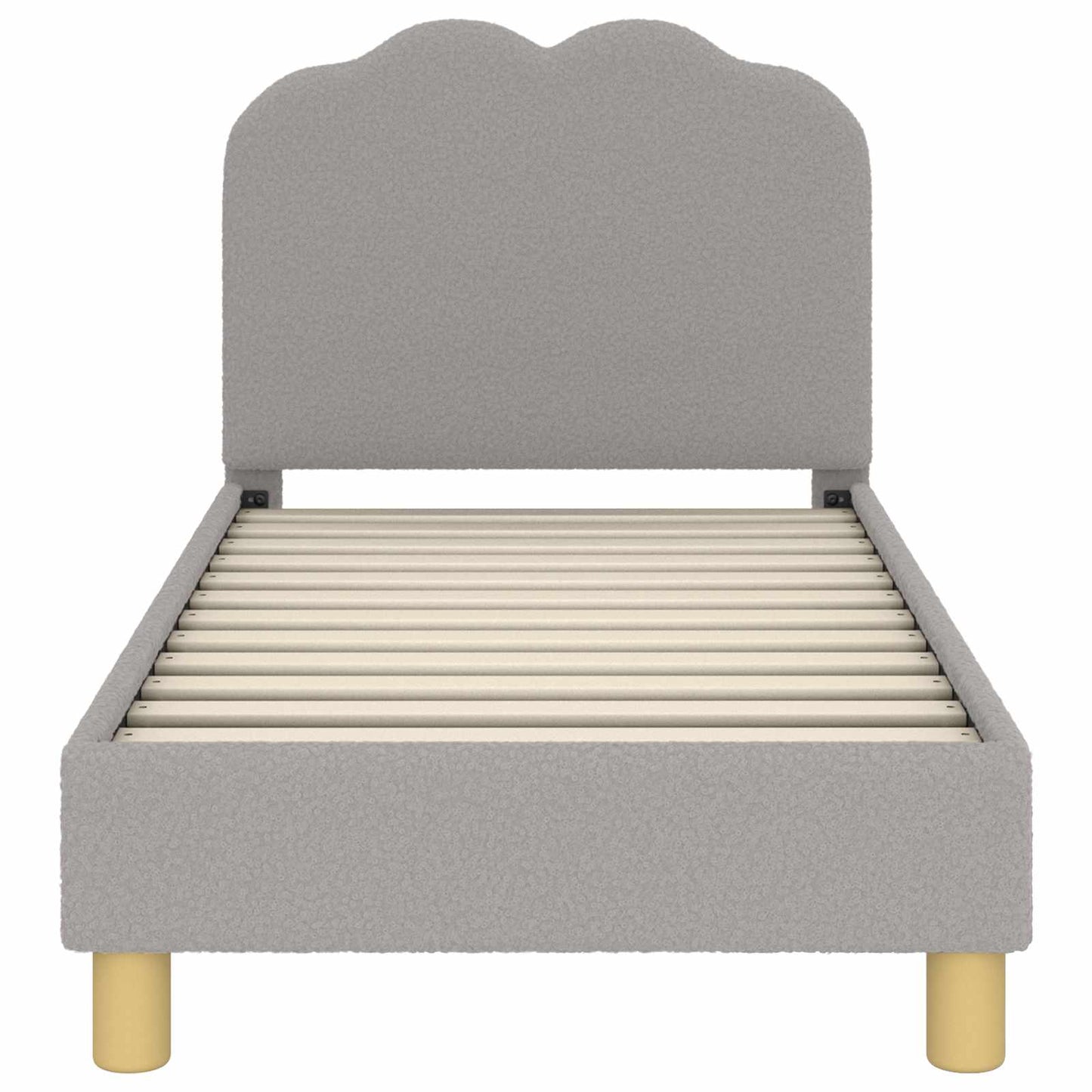 Gyerekágy keret fejtámlával Világosszürke 70 x 140 cm Bouclé