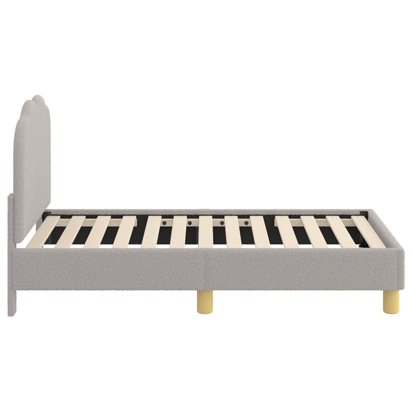 Gyerekágy keret fejtámlával Világosszürke 70 x 140 cm Bouclé