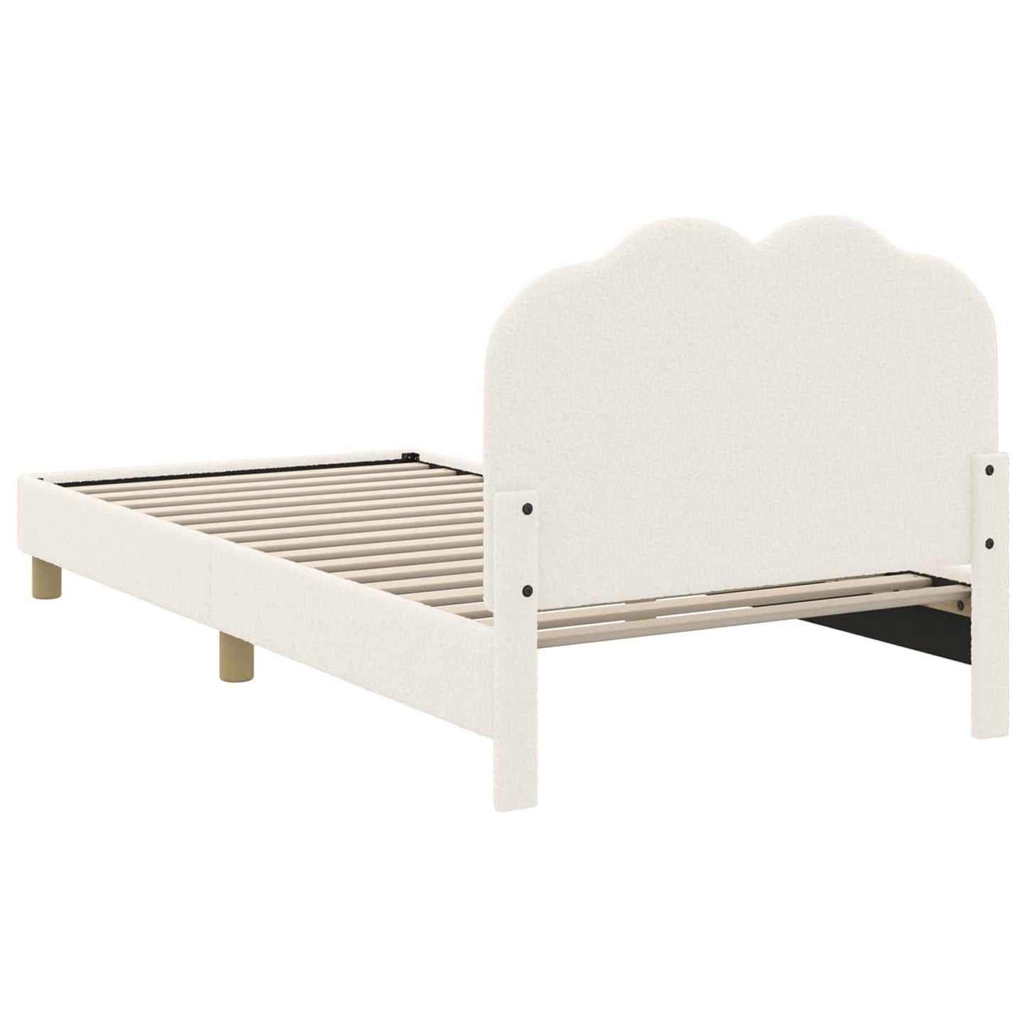 Gyerekágy kerettel fejtámlával Krémszínű 80 x 200 cm Bouclé