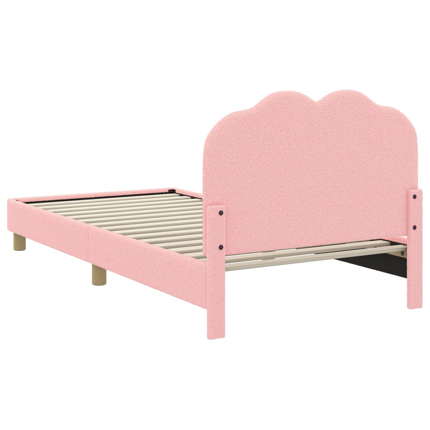 Gyerekágy kerettel fejtámlával Rózsaszín 90 x 190 cm Bouclé