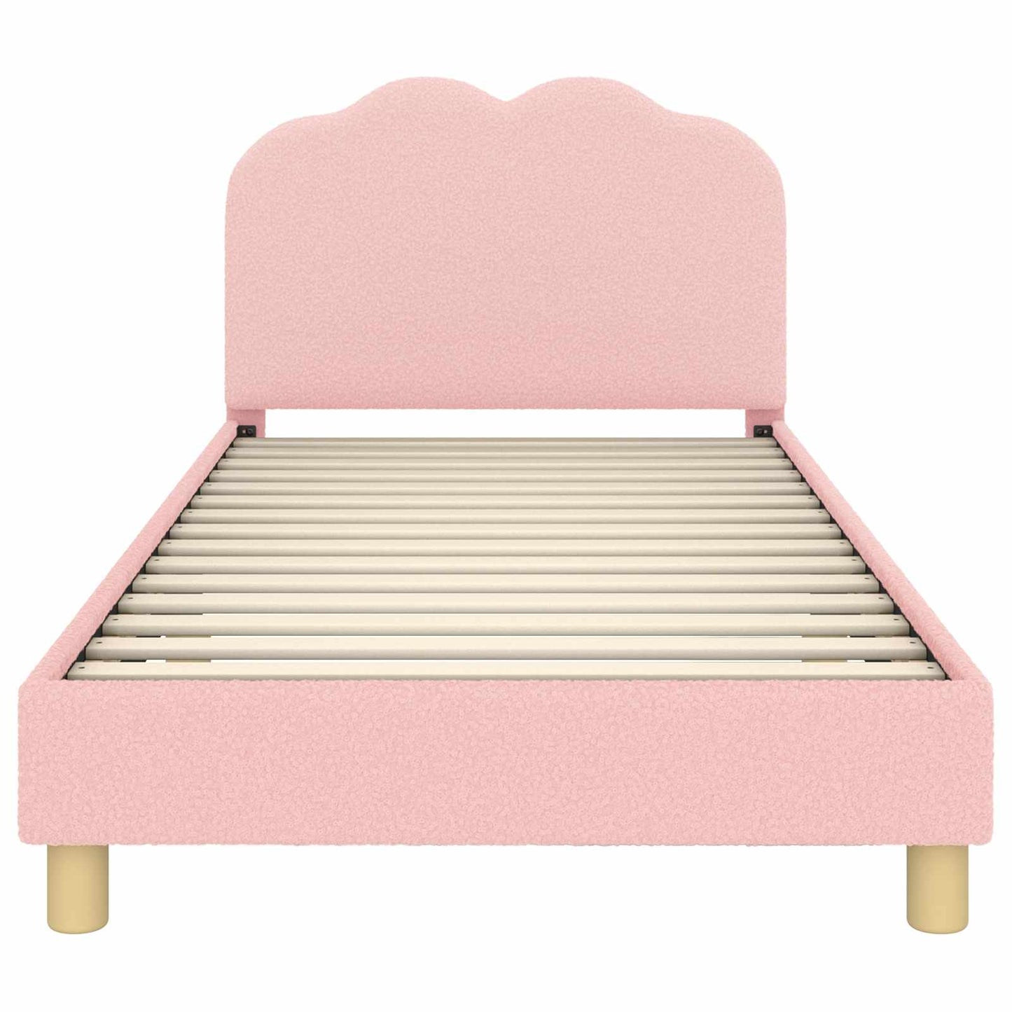 Gyerekágy kerettel fejtámlával Rózsaszín 90 x 200 cm Bouclé