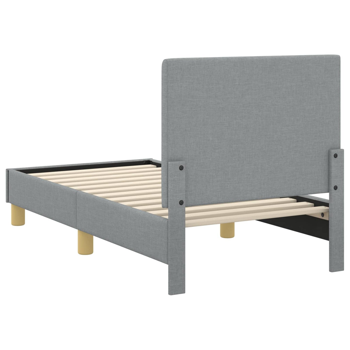 Gyerekágy keret fejtámlával Világosszürke 70 x 140 cm szövet
