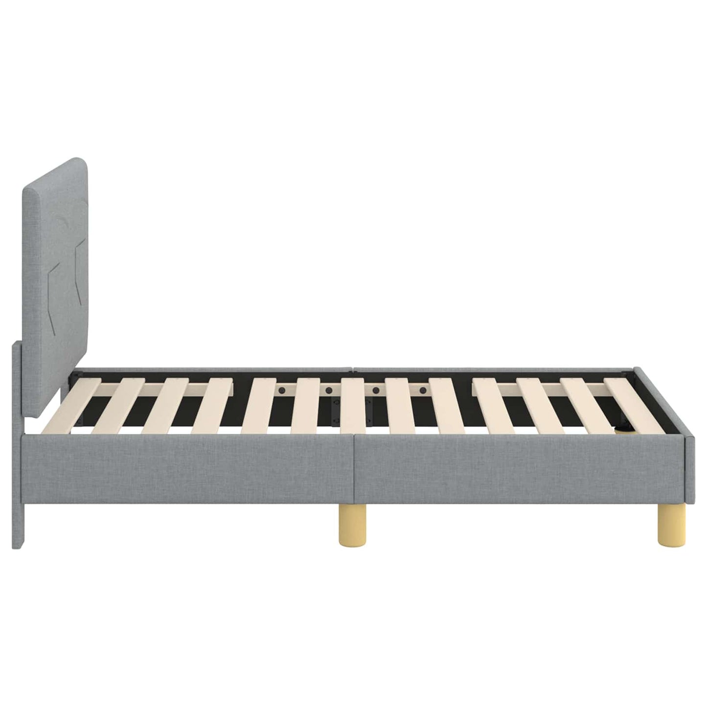 Gyerekágy keret fejtámlával Világosszürke 70 x 140 cm szövet