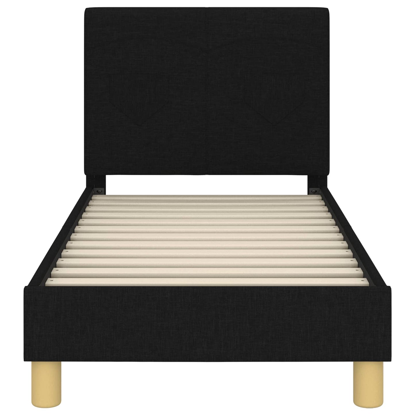 Gyerekágy keret fejtámlával Fekete 70 x 140 cm szövet