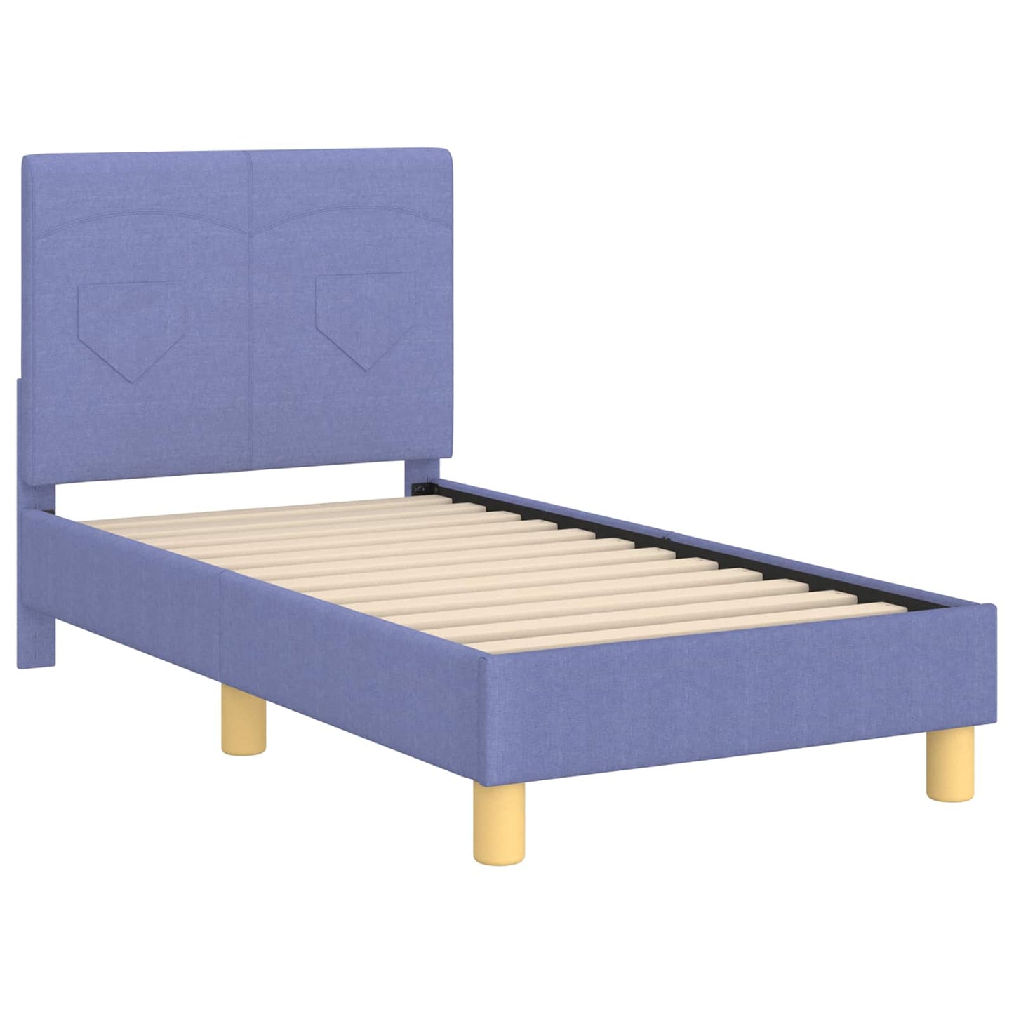 Gyerekágy keret fejtámlával Farmerkék 70 x 140 cm szövet