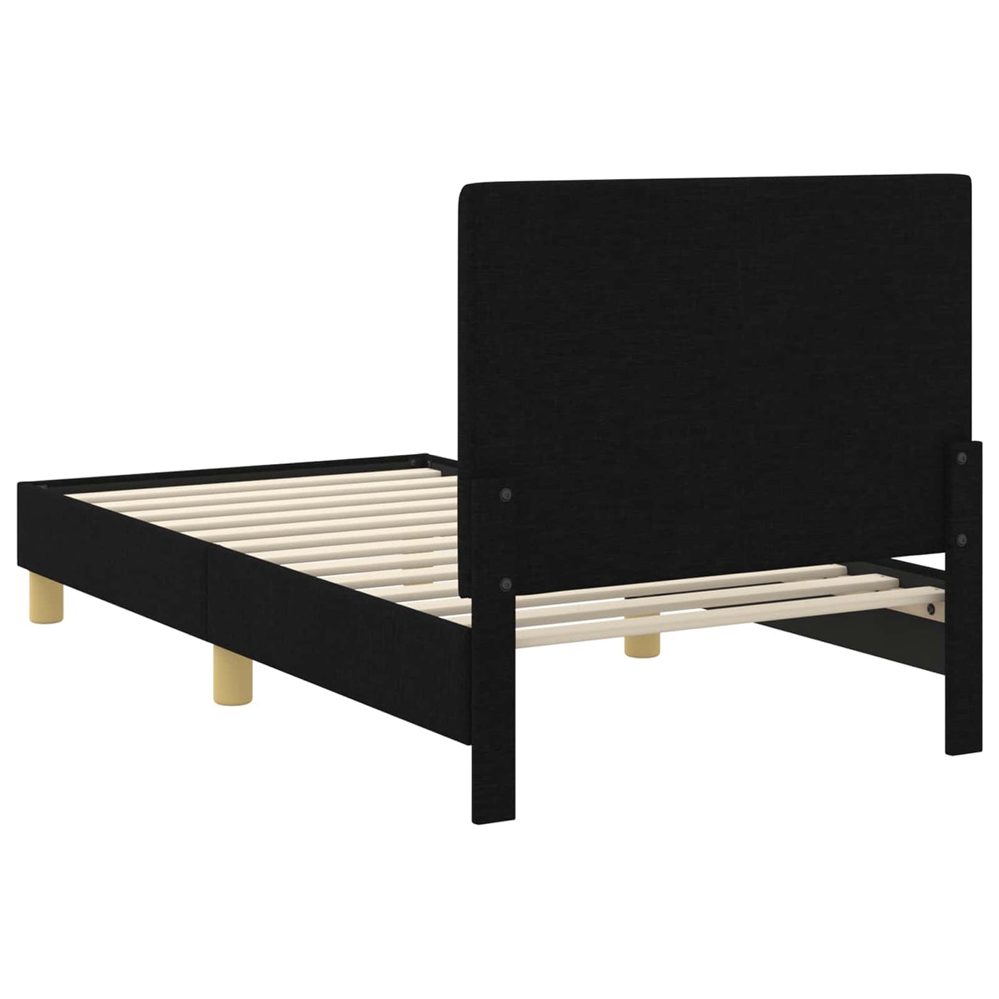 Gyerekágy kerettel fejtámlával Fekete 80 x 160 cm szövet