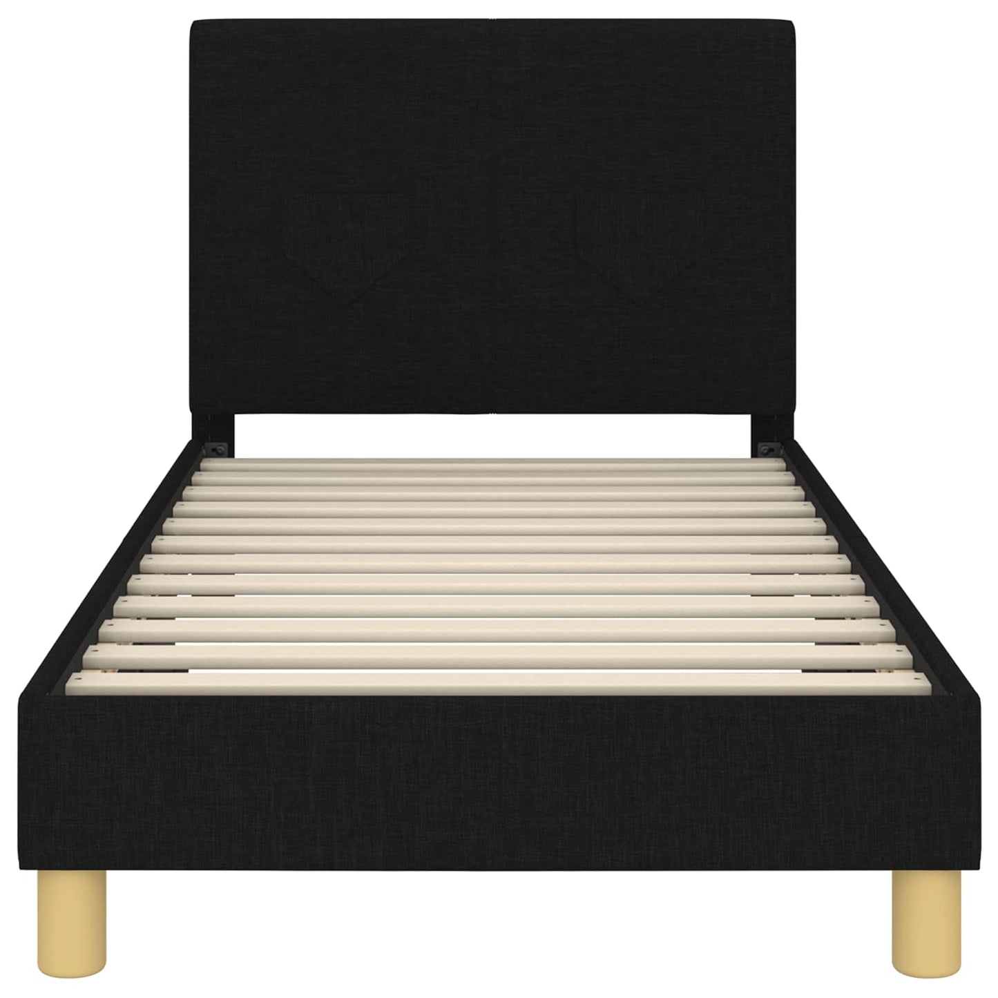 Gyerekágy kerettel fejtámlával Fekete 80 x 160 cm szövet