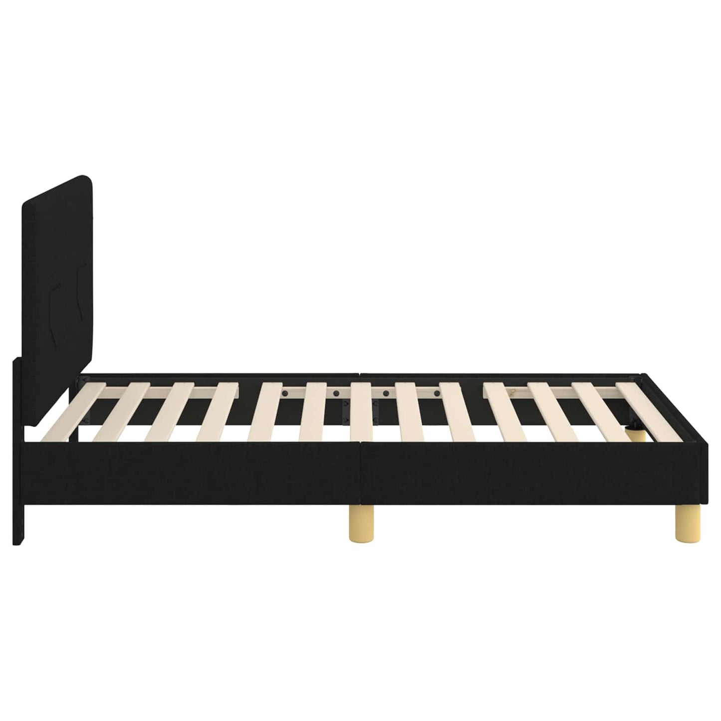 Gyerekágy kerettel fejtámlával Fekete 80 x 160 cm szövet
