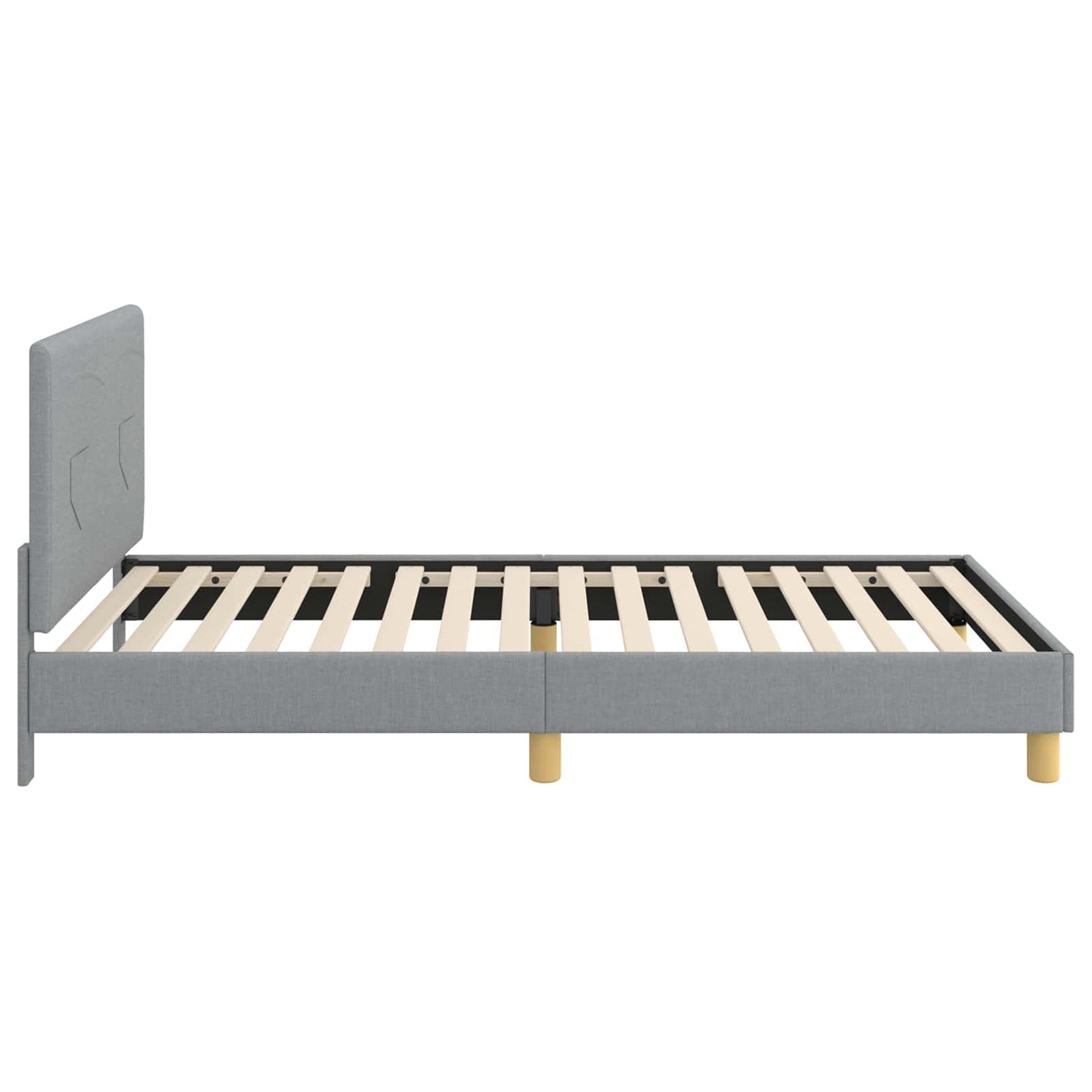 Gyerekágy kerettel fejtámlával Világosszürke 80 x 200 cm szövet