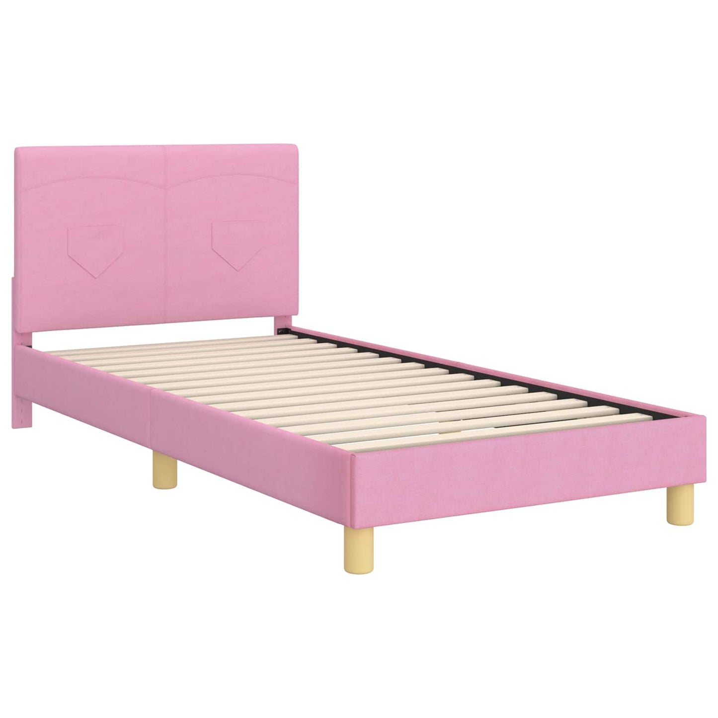 Gyerekágy kerettel fejtámlával Rózsaszín 80 x 200 cm szövet