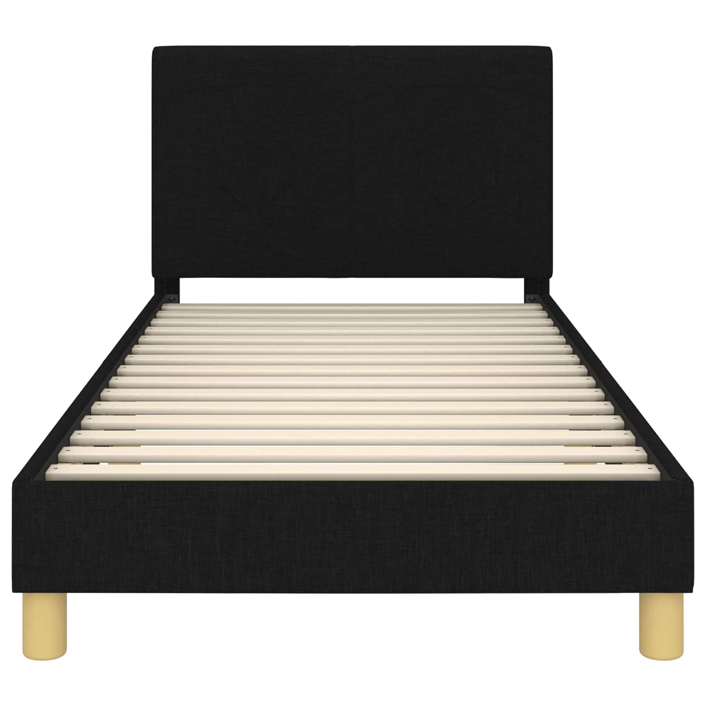 Gyerekágy kerettel fejtámlával Fekete 90 x 190 cm szövet