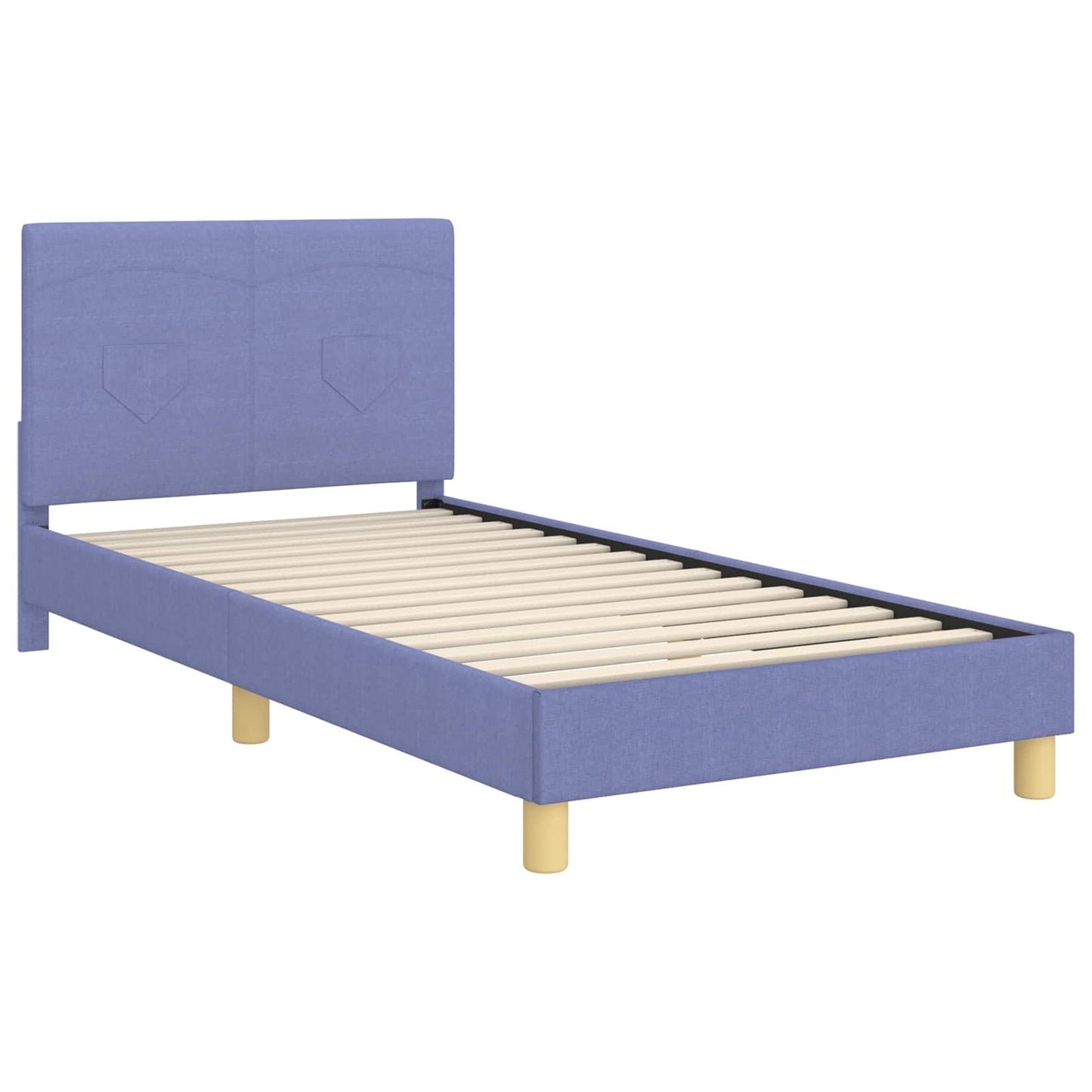 Gyerekágy kerettel fejtámlával Farmerkék 90 x 200 cm szövet