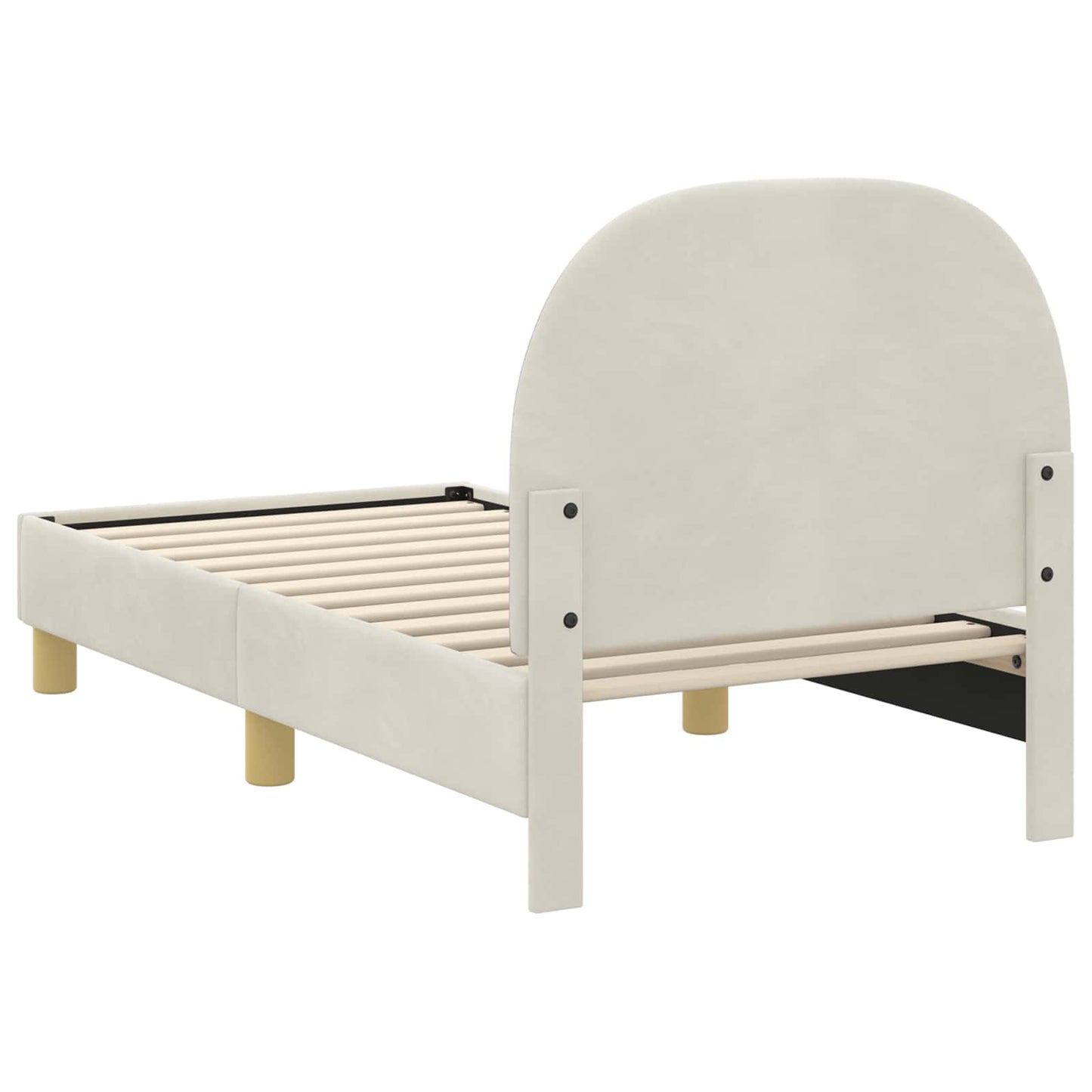 Gyerekágy keret fejtámlával Krémszínű 70 x 140 cm Bársony