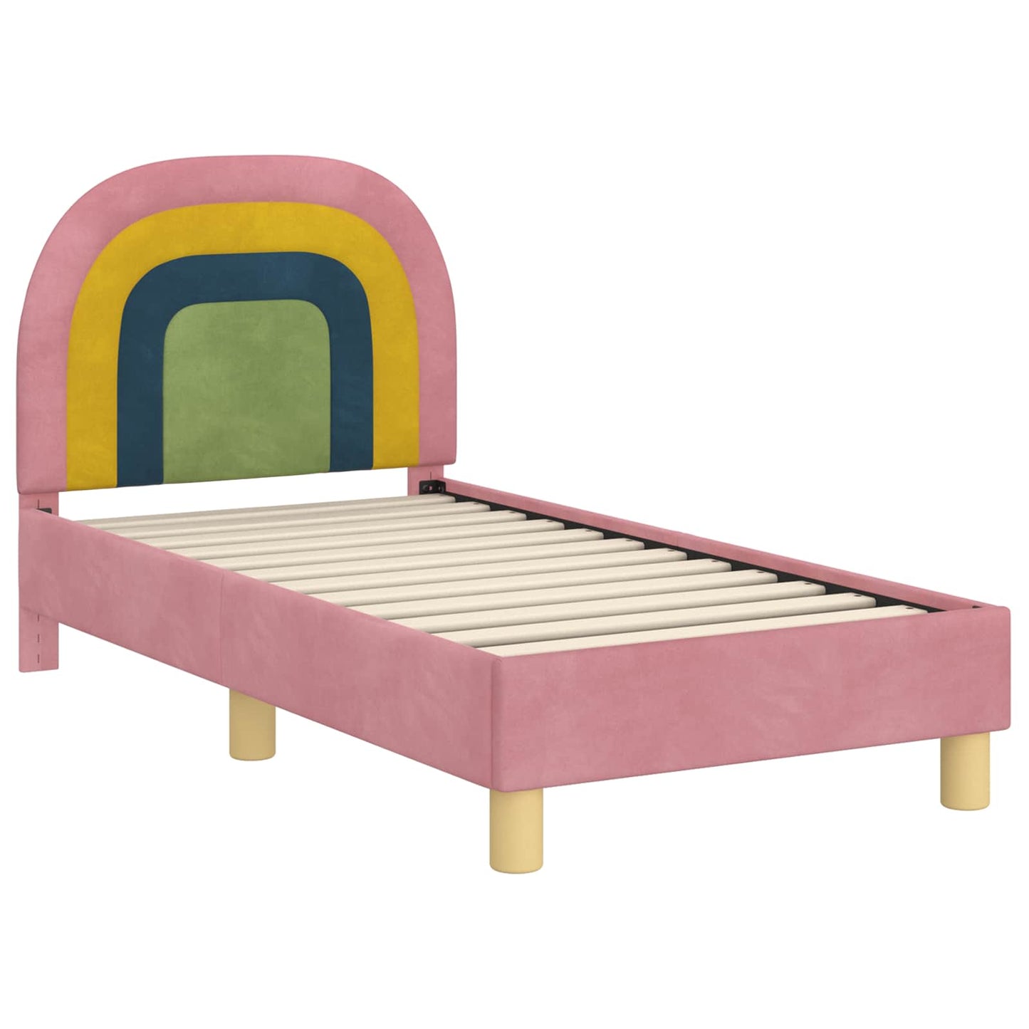 Gyerekágy keret fejtámlával Rózsaszín 70 x 140 cm Bársony