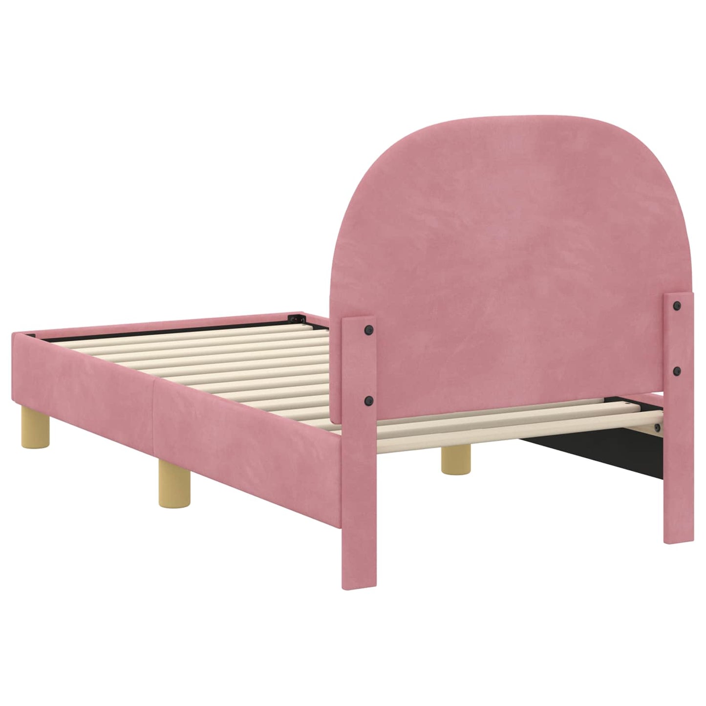 Gyerekágy keret fejtámlával Rózsaszín 70 x 140 cm Bársony