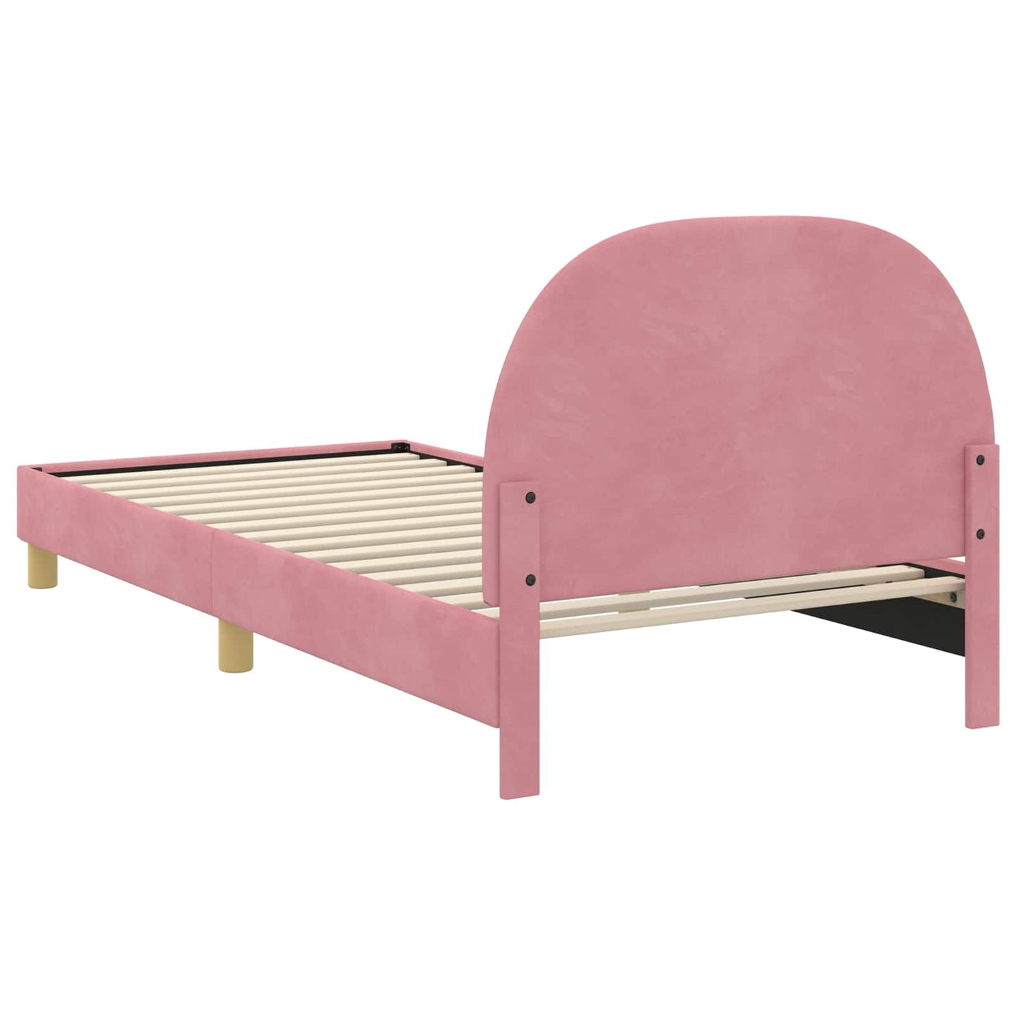 Gyerekágy kerettel fejtámlával Rózsaszín 90 x 190 cm Bársony