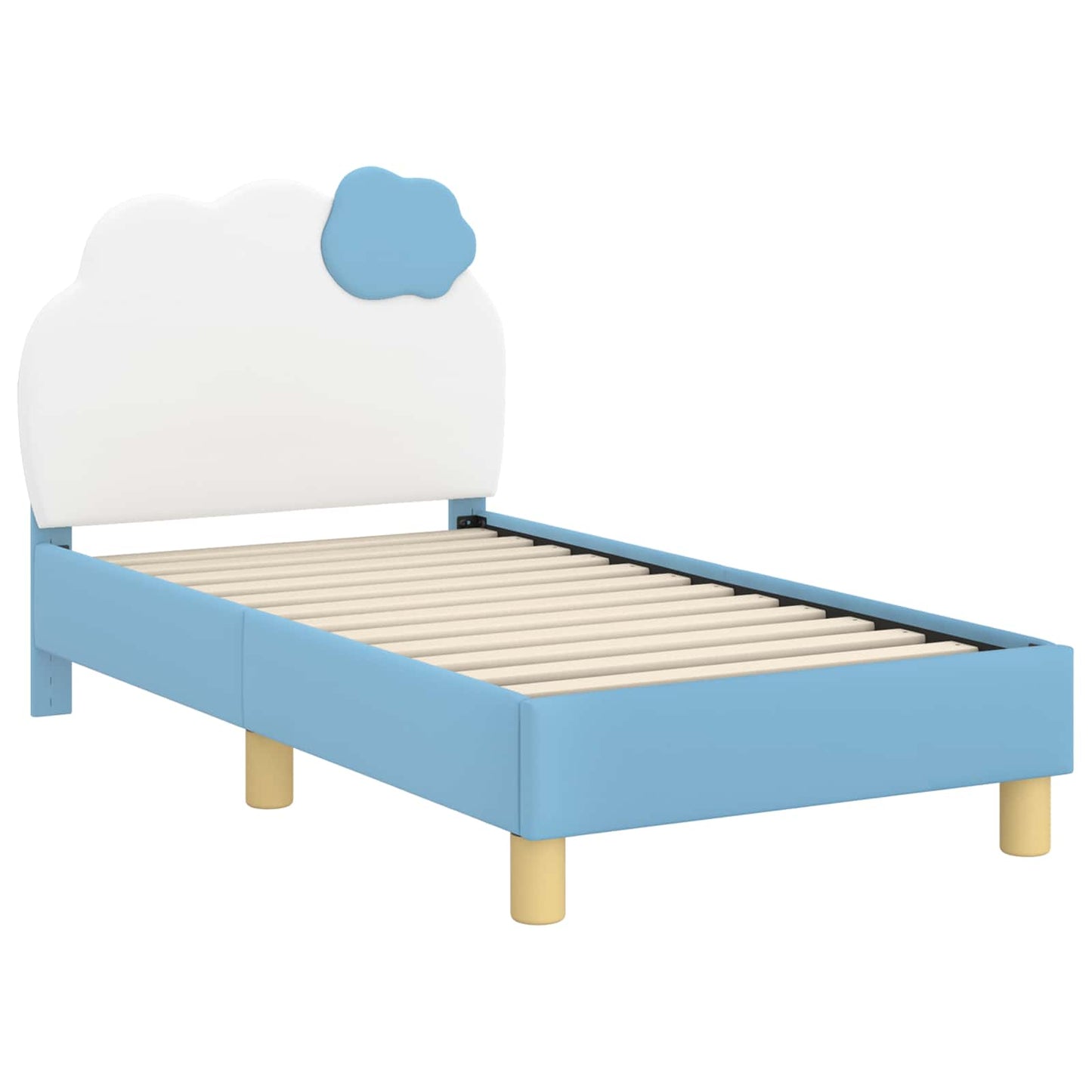 Gyerekágy keret fejtámlával Kék 70 x 140 cm PU