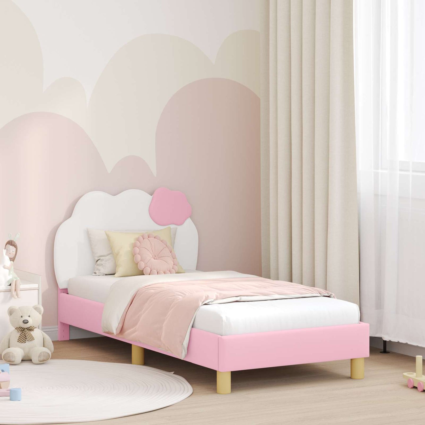 Gyerekágy kerettel Rózsaszín 80 x 160 cm PU