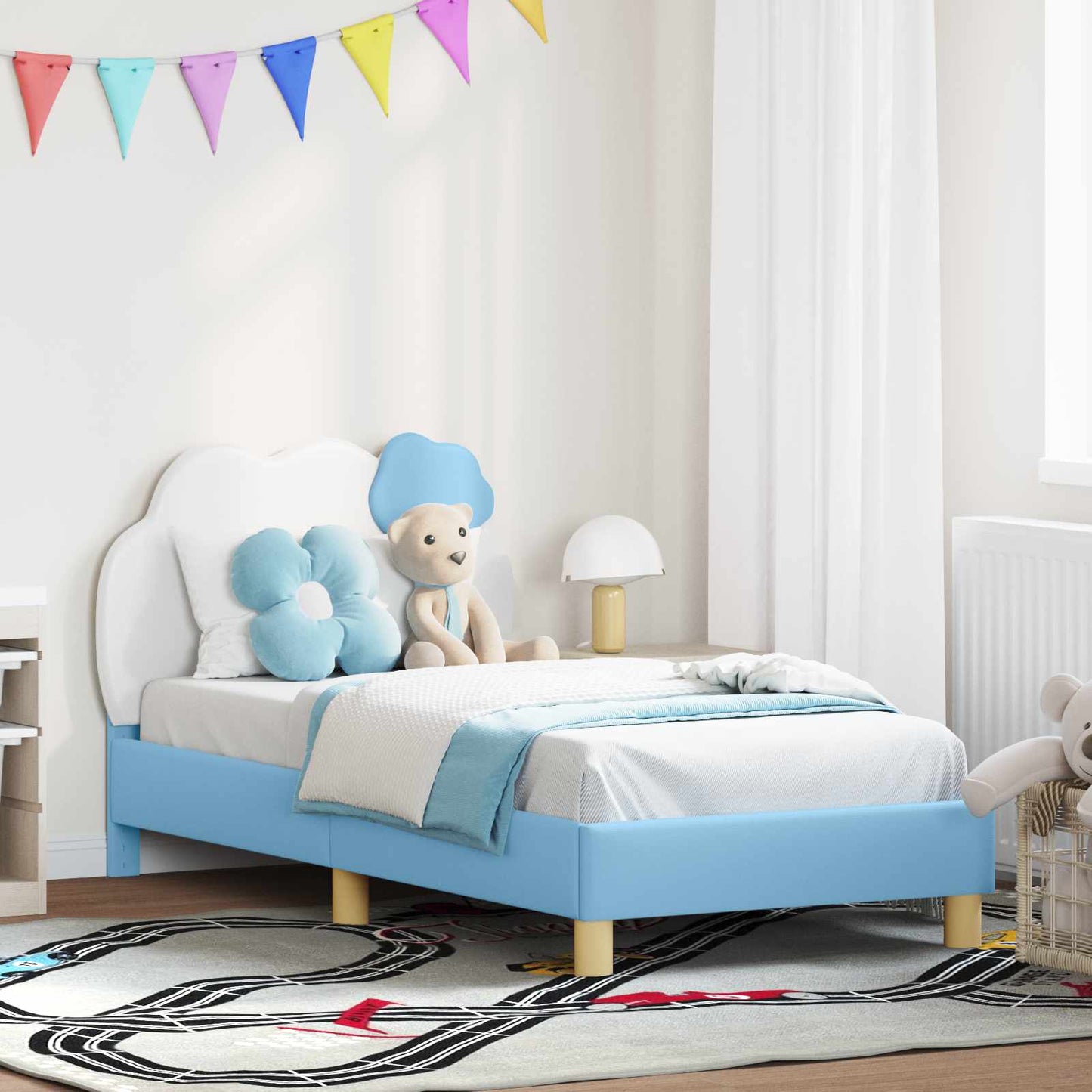 Gyerekágy kerettel Kék 80 x 160 cm PU