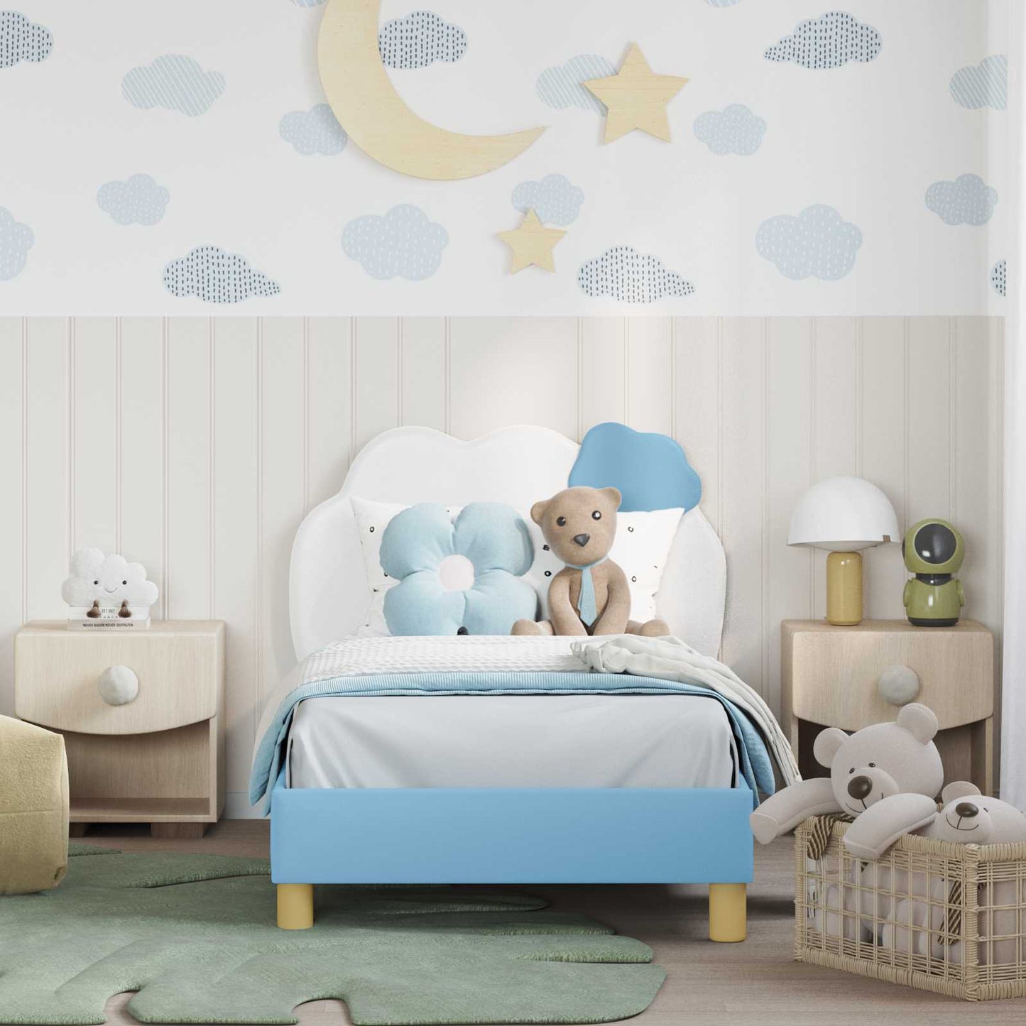 Gyerekágy kerettel Kék 80 x 160 cm PU