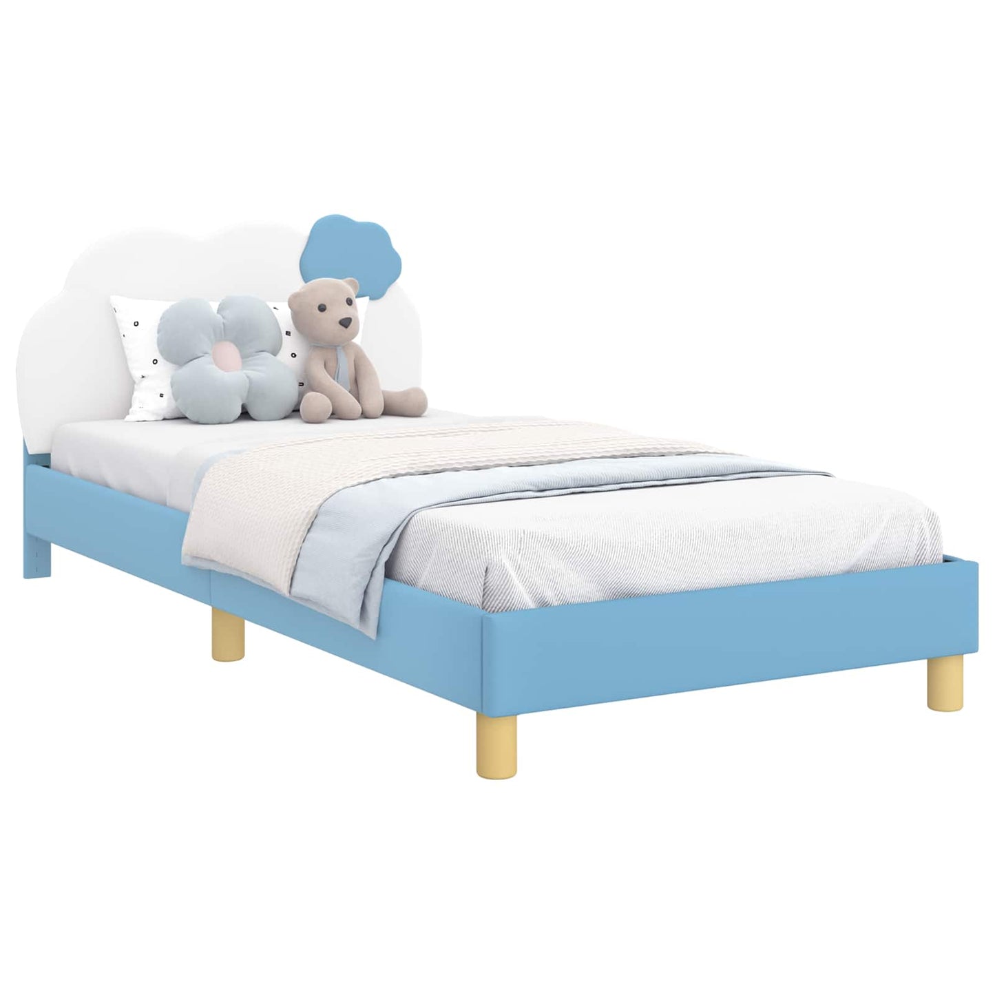 Gyerekágy kerettel Kék 80 x 200 cm PU