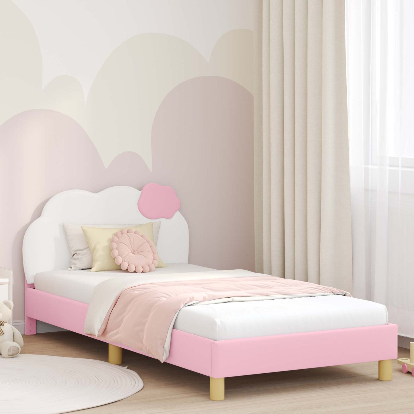 Gyerekágy kerettel Rózsaszín 90 x 190 cm PU