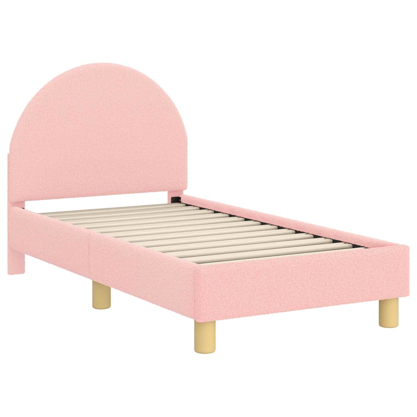 Gyerekágy keret fejtámlával Rózsaszín 70 x 140 cm Bouclé