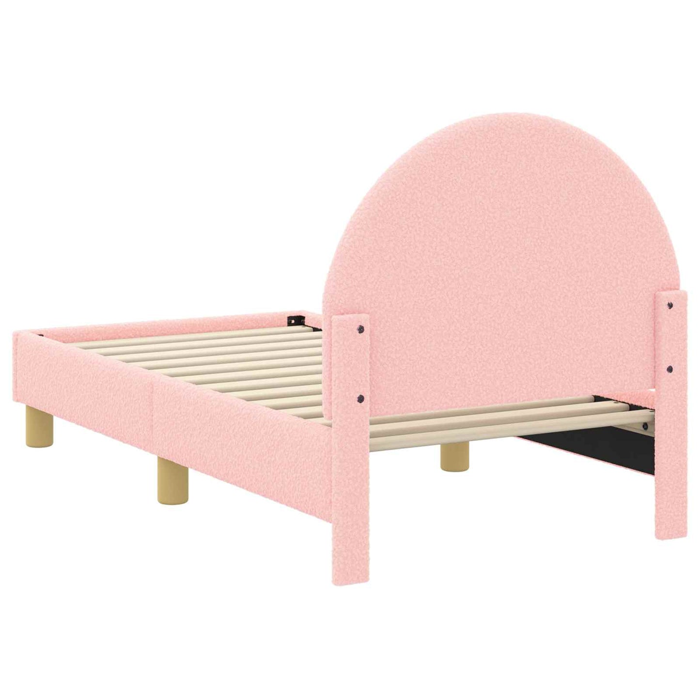 Gyerekágy keret fejtámlával Rózsaszín 70 x 140 cm Bouclé