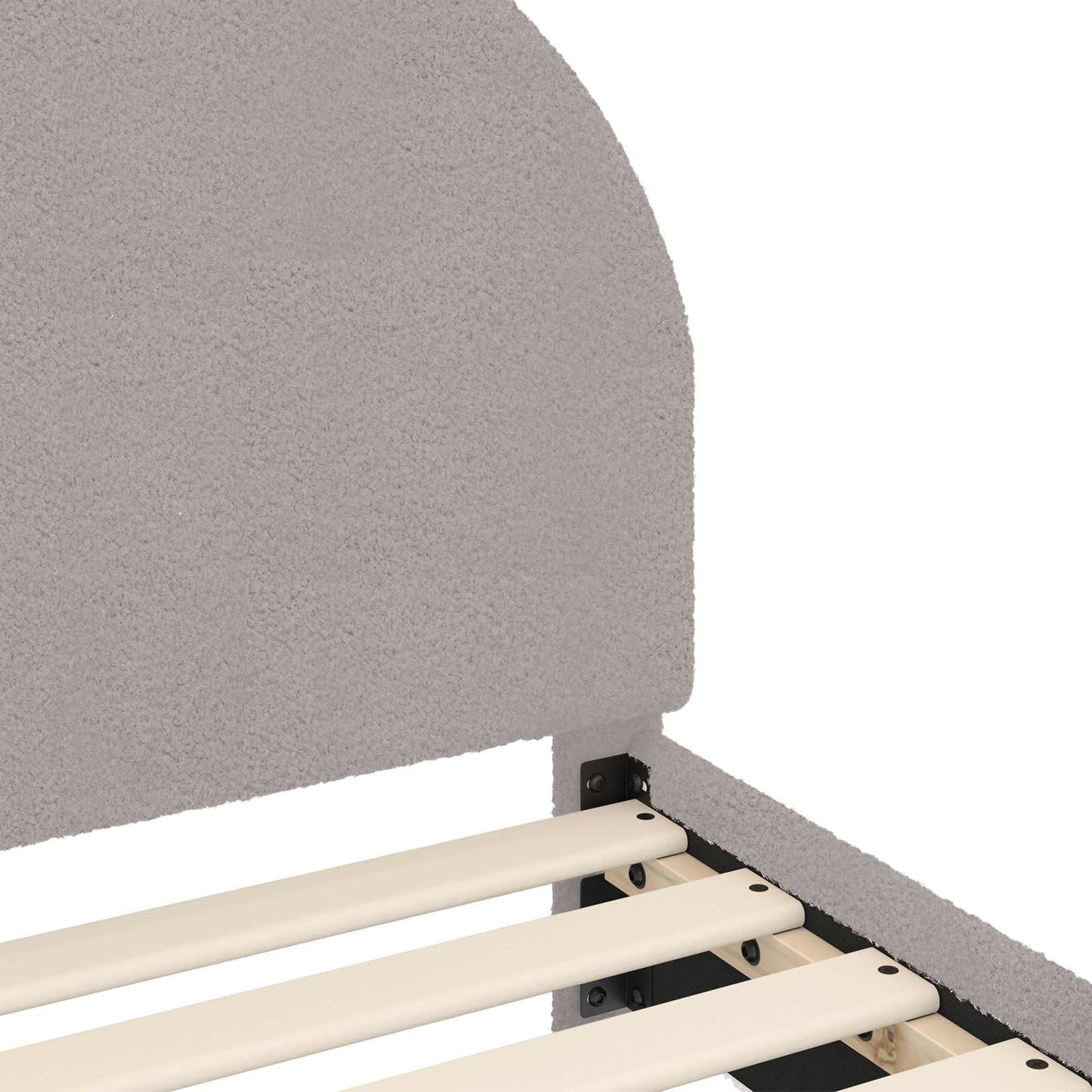 Gyerekágy keret fejtámlával Világosszürke 70 x 140 cm Bouclé