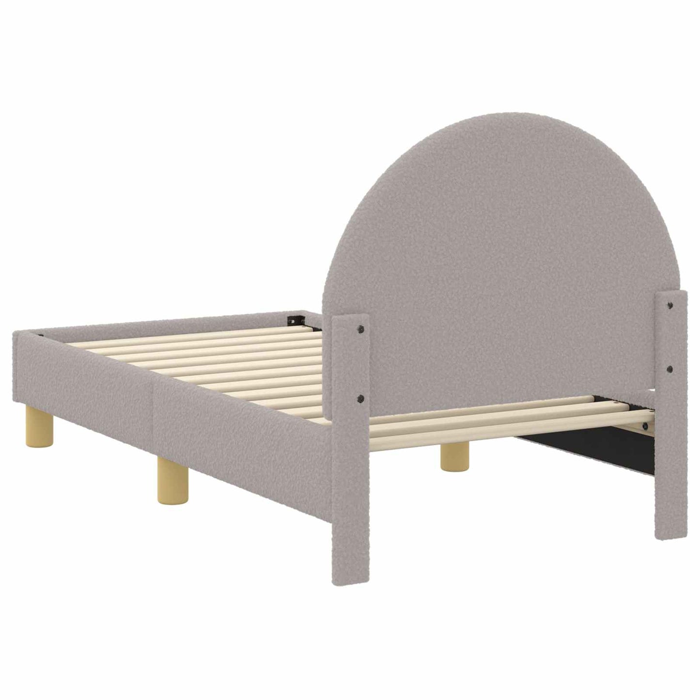 Gyerekágy keret fejtámlával Világosszürke 70 x 140 cm Bouclé