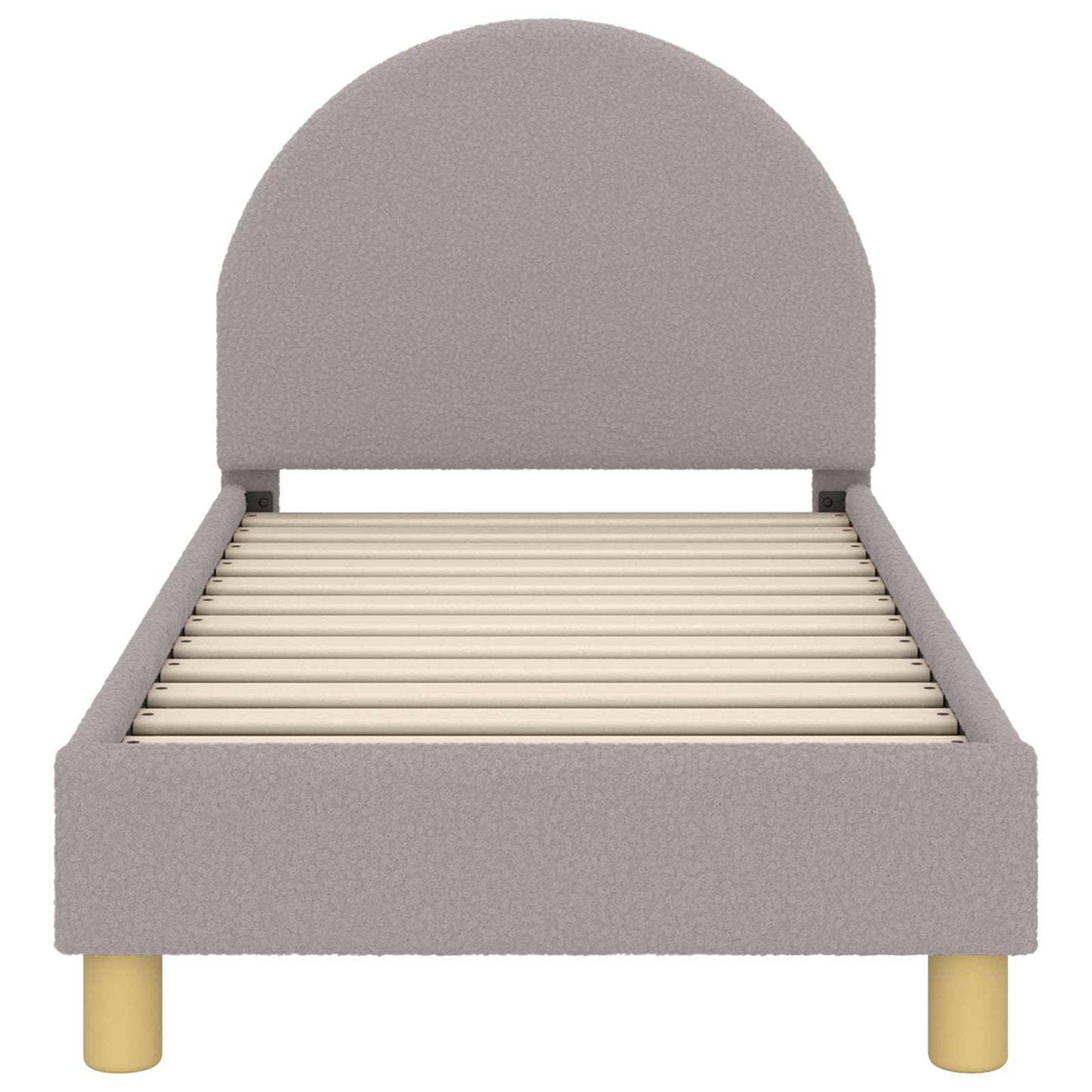 Gyerekágy keret fejtámlával Világosszürke 70 x 140 cm Bouclé