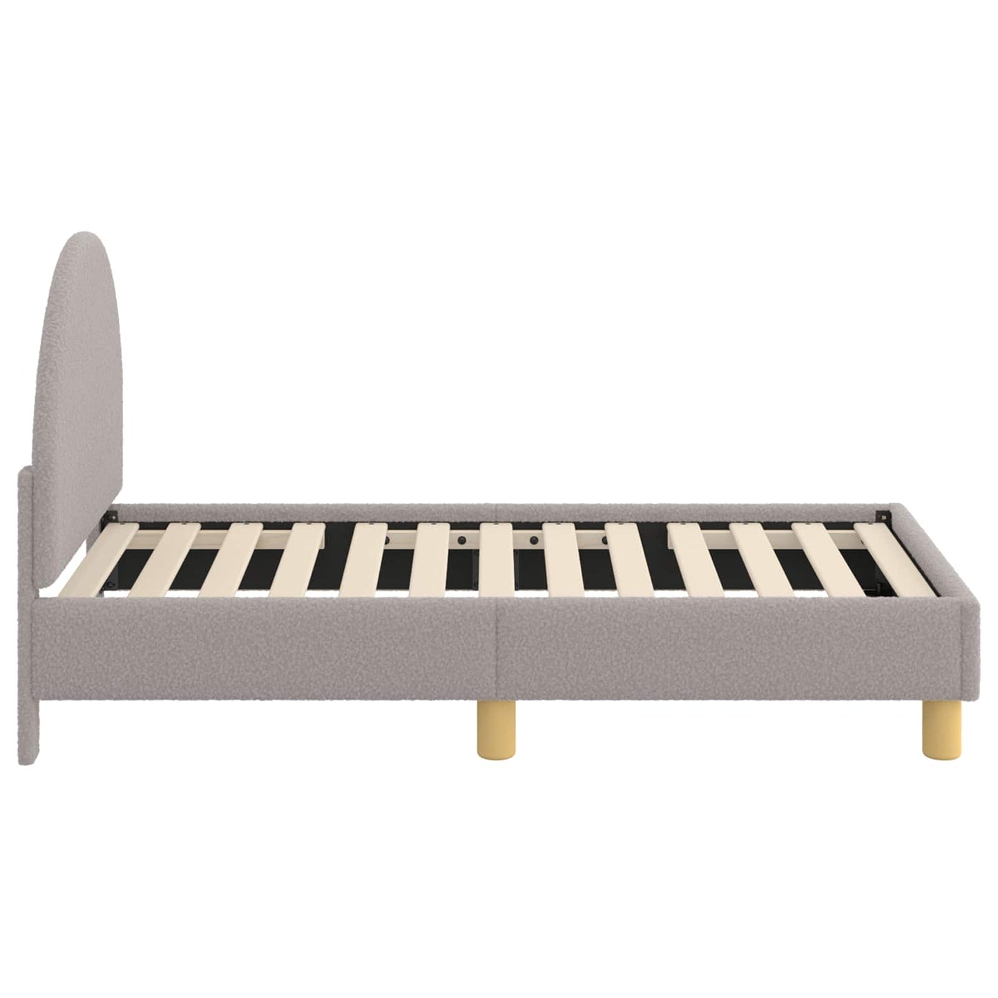 Gyerekágy keret fejtámlával Világosszürke 70 x 140 cm Bouclé