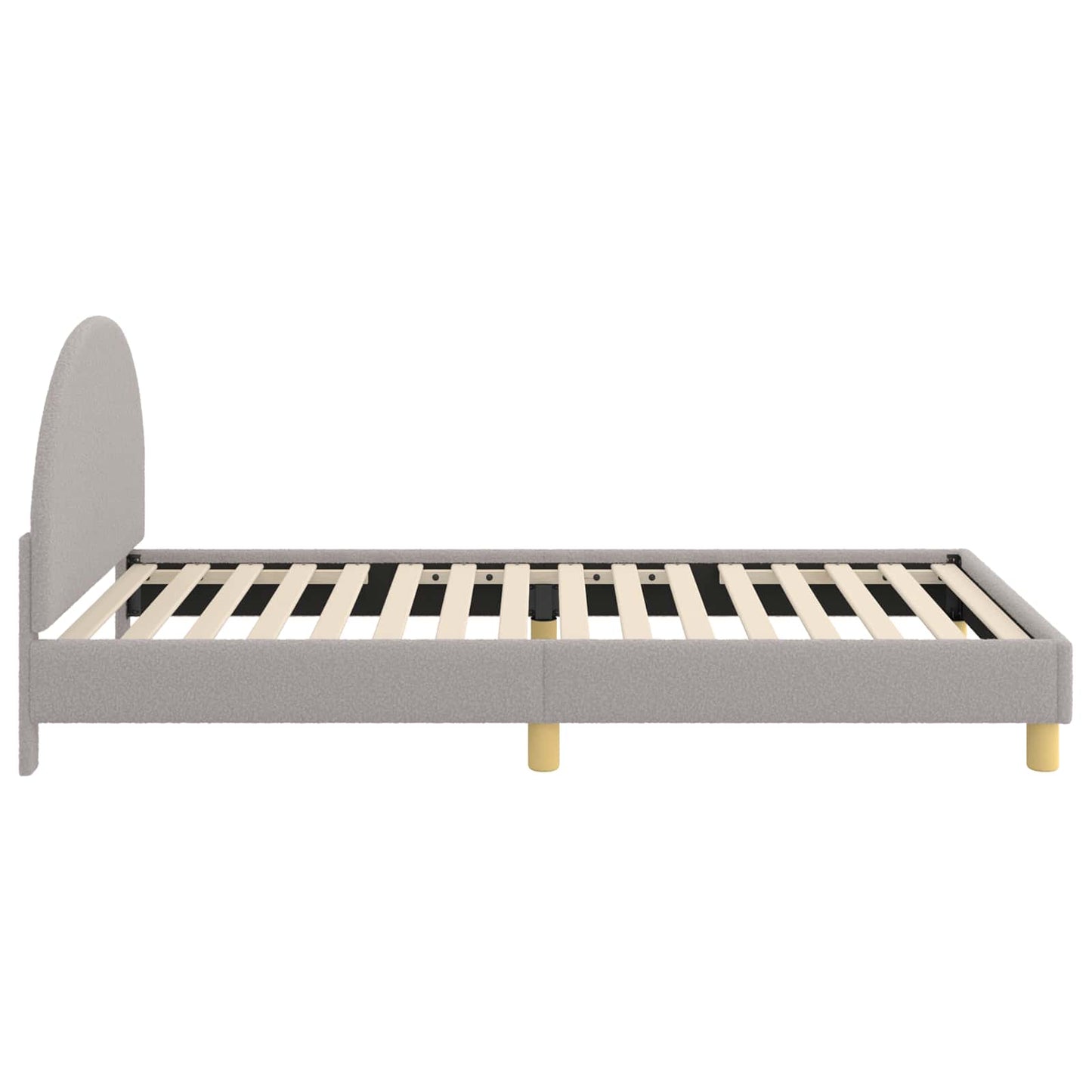 Gyerekágy kerettel fejtámlával Világosszürke 90x190 cm Bouclé