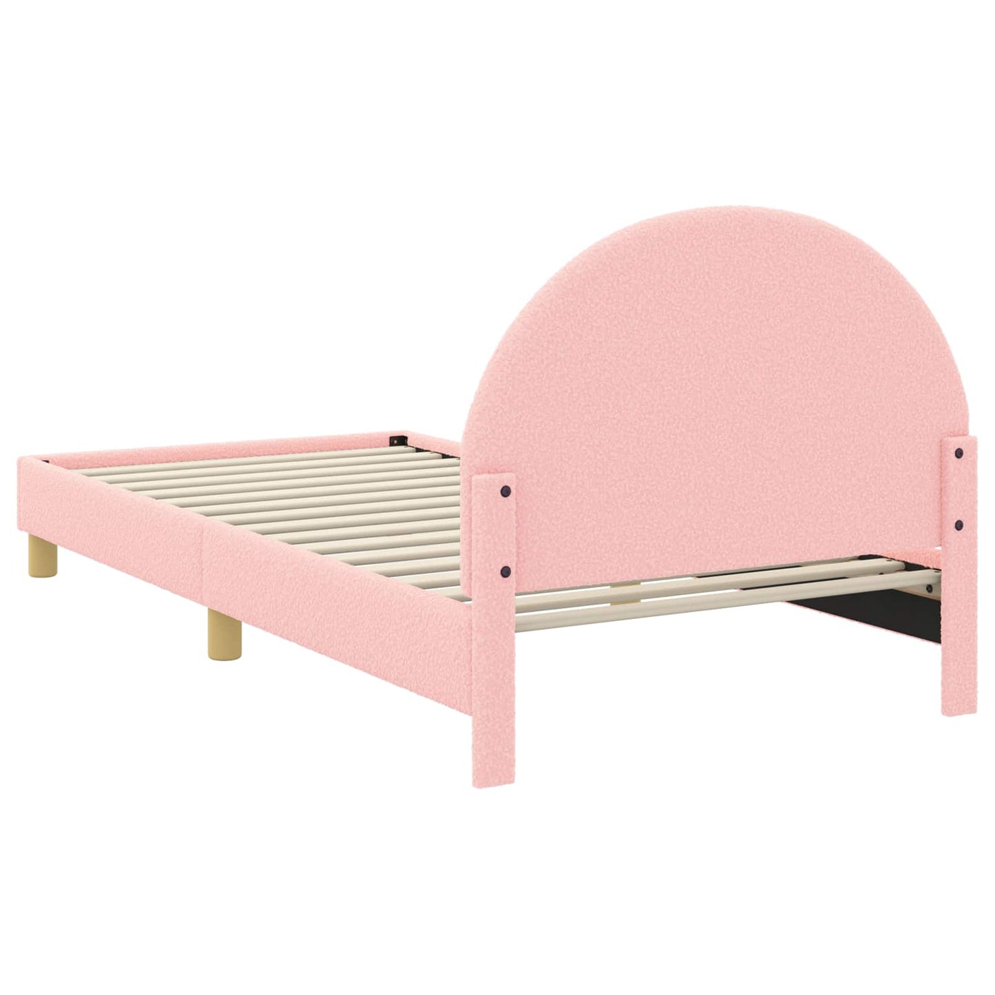 Gyerekágy kerettel fejtámlával Rózsaszín 90 x 200 cm Bouclé